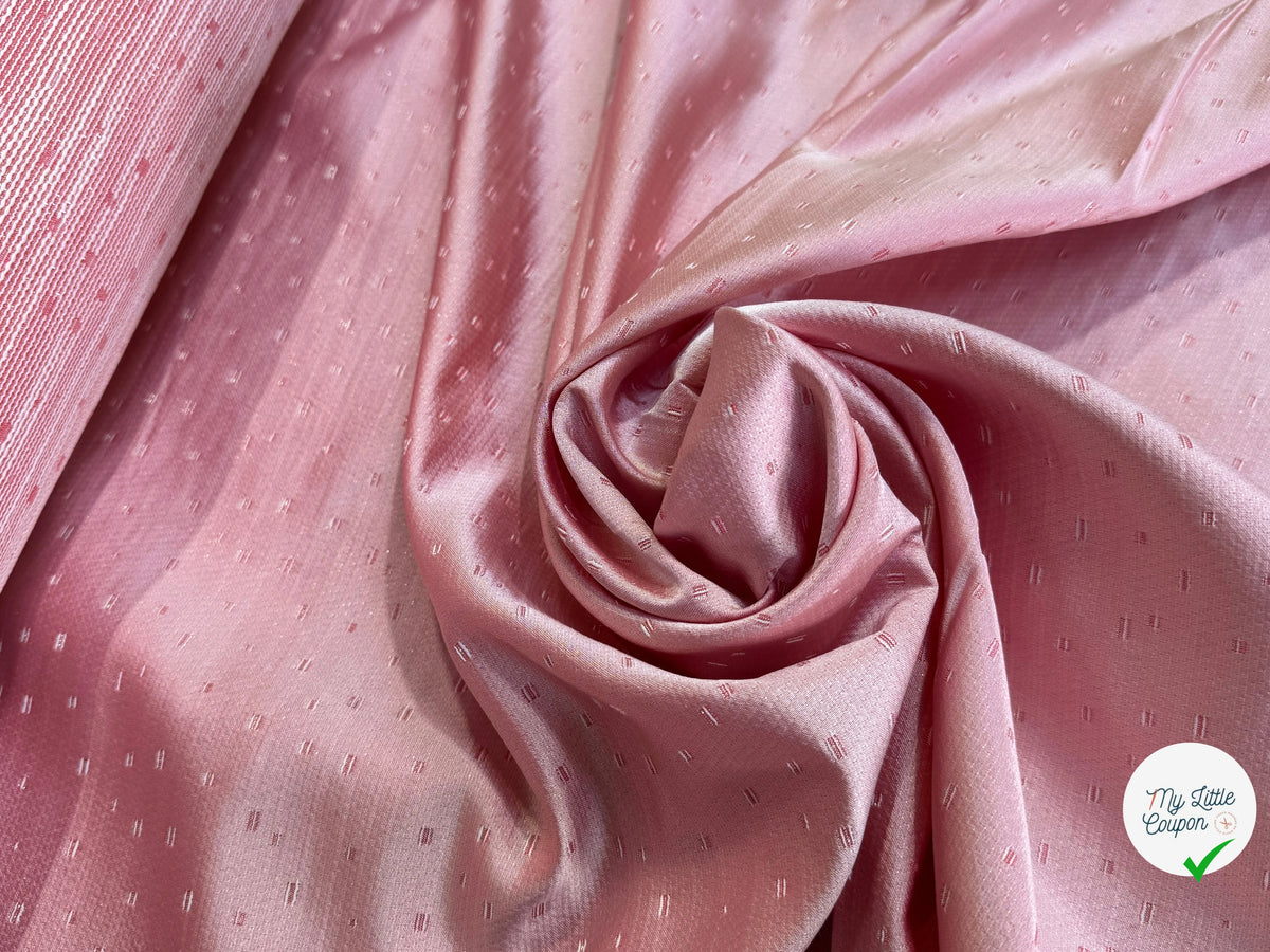 SATIN JACQUARD TEXTURÉ ROSE PÊCHE - My Little Coupon