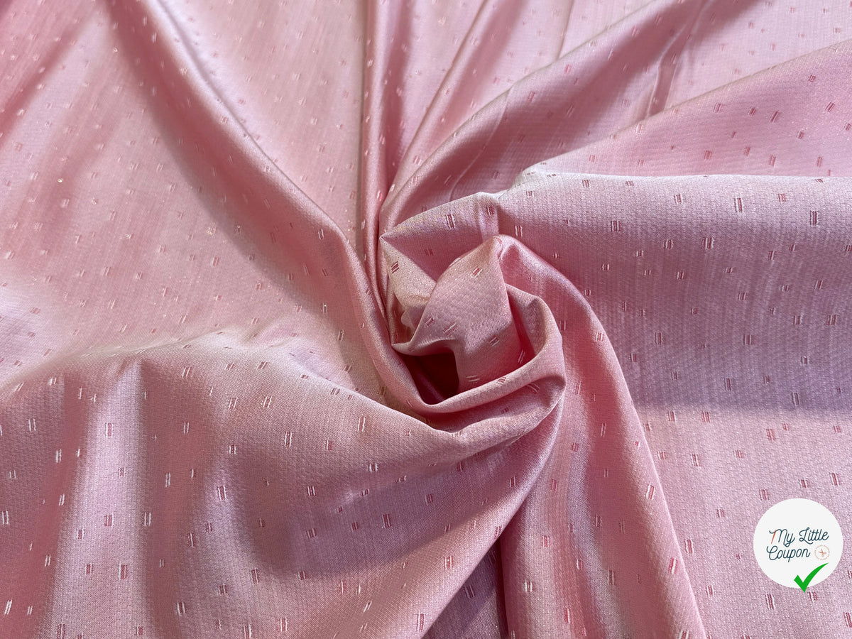 SATIN JACQUARD TEXTURÉ ROSE PÊCHE - My Little Coupon