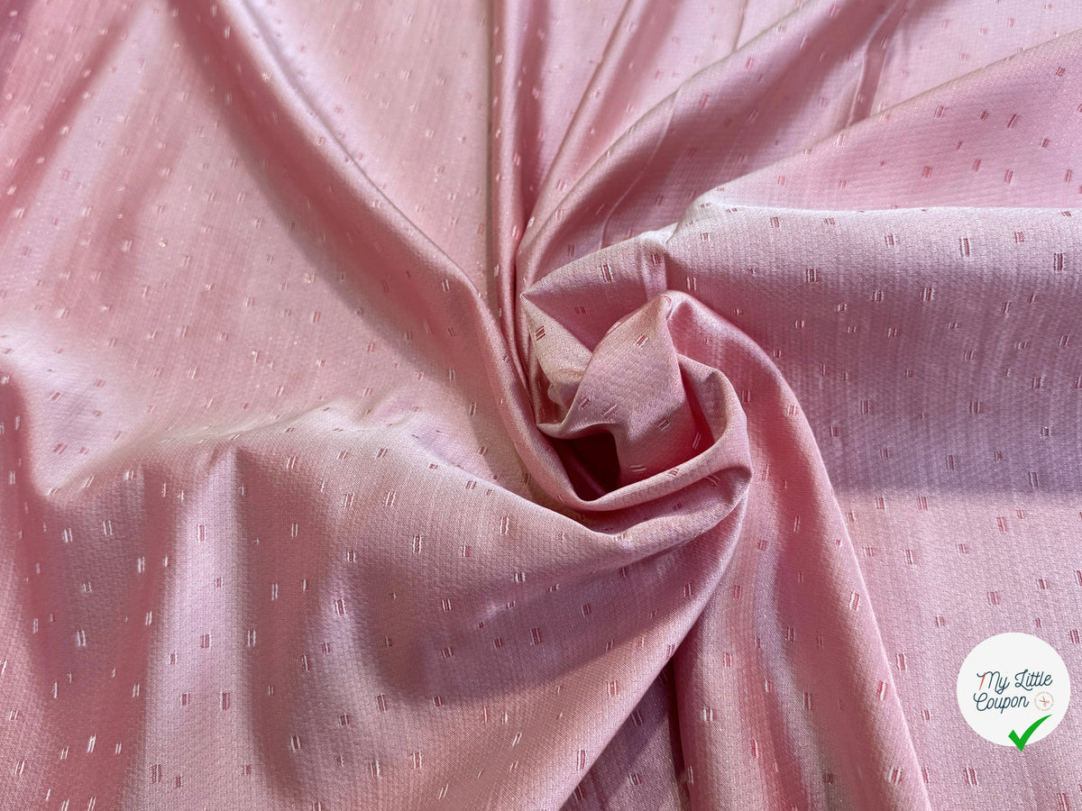 SATIN JACQUARD TEXTURÉ ROSE PÊCHE - My Little Coupon