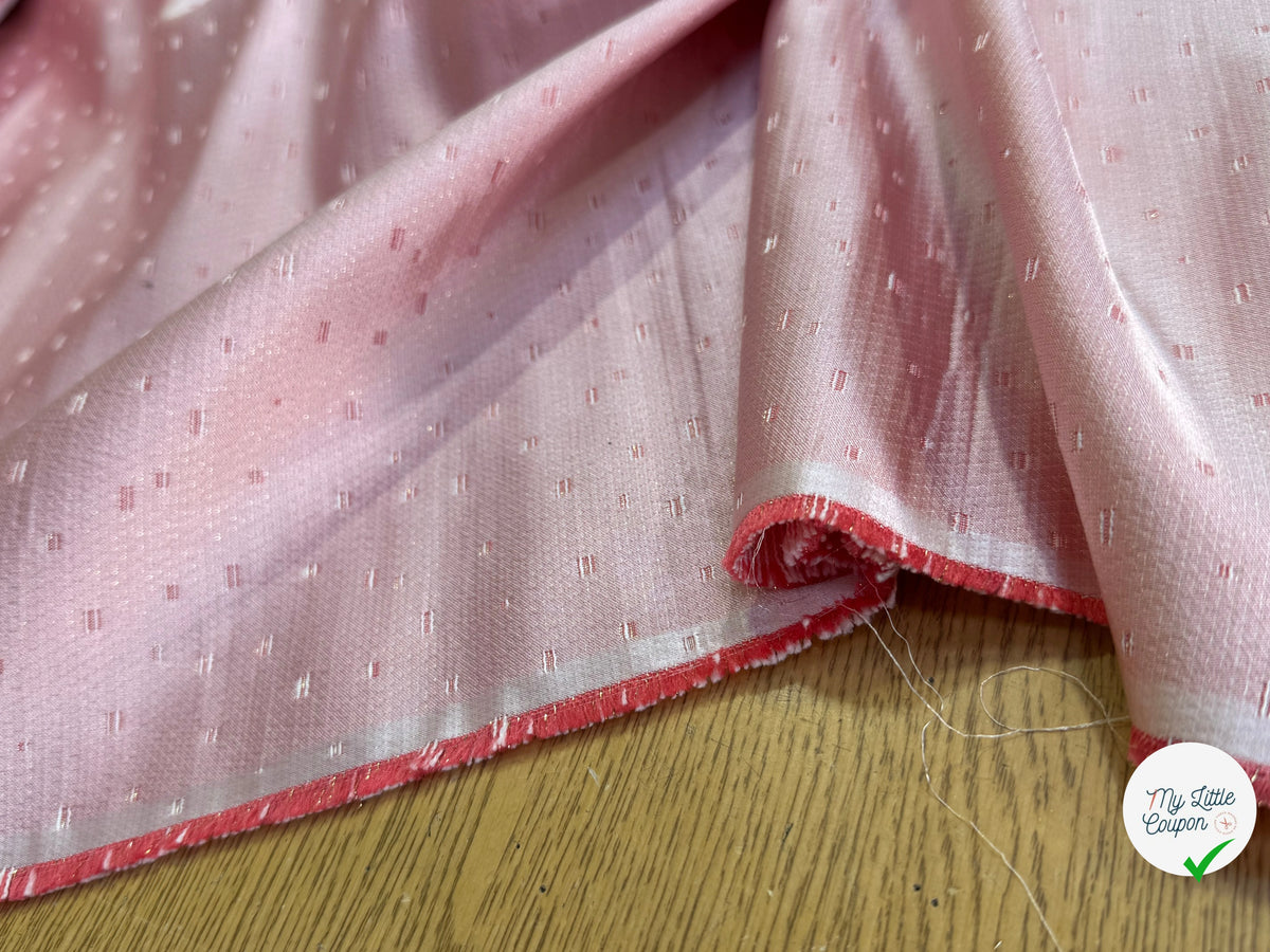 SATIN JACQUARD TEXTURÉ ROSE PÊCHE - My Little Coupon