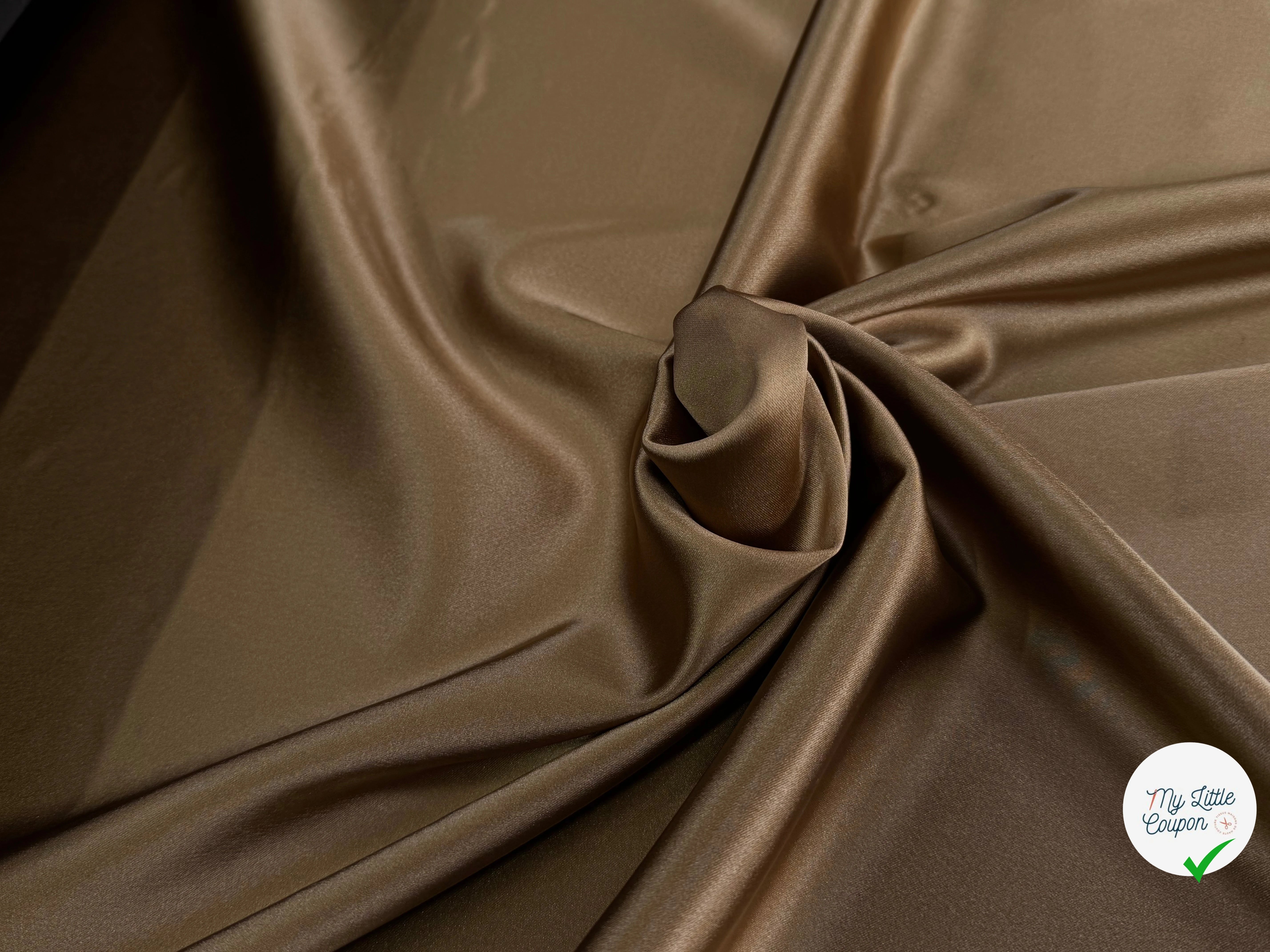 SATIN LOURD EXTRÈMEMENT DOUX TENUE LOURDE MARRON DORÉ - My Little Coupon
