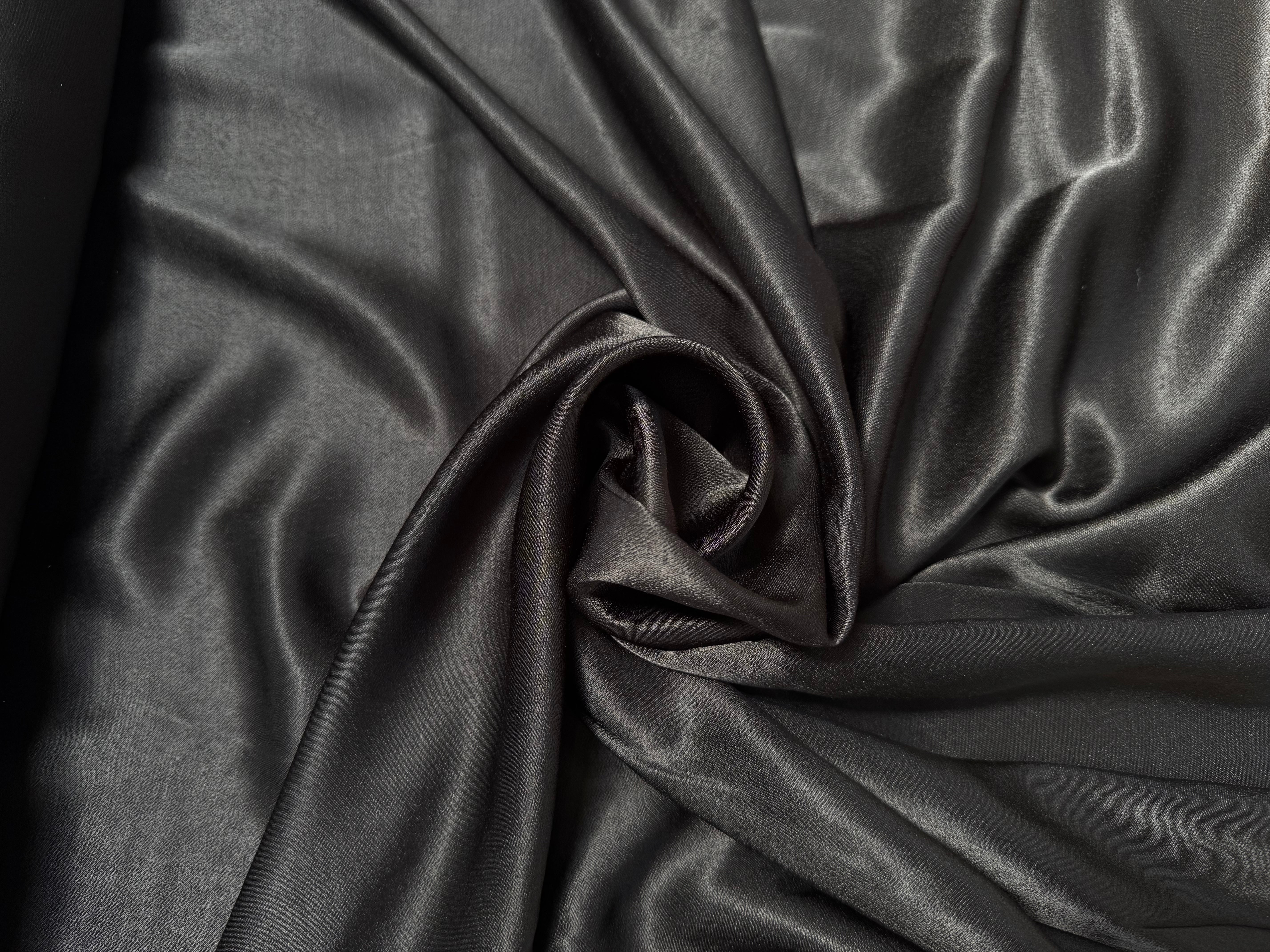 SATIN LOURD NOIR UNI - My Little Coupon