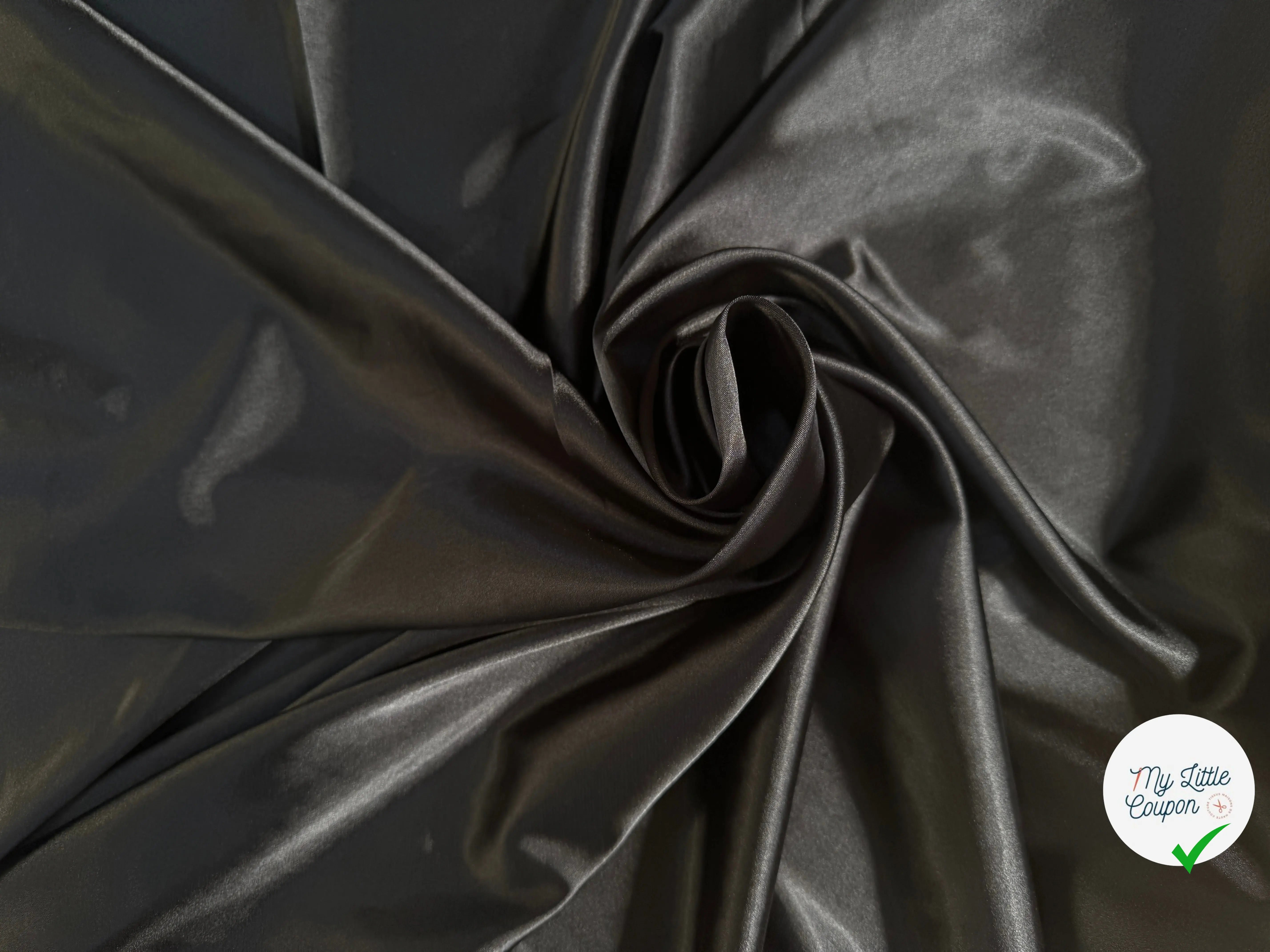 SATIN NOIR PEAU DE PÊCHE STRETCH - My Little Coupon