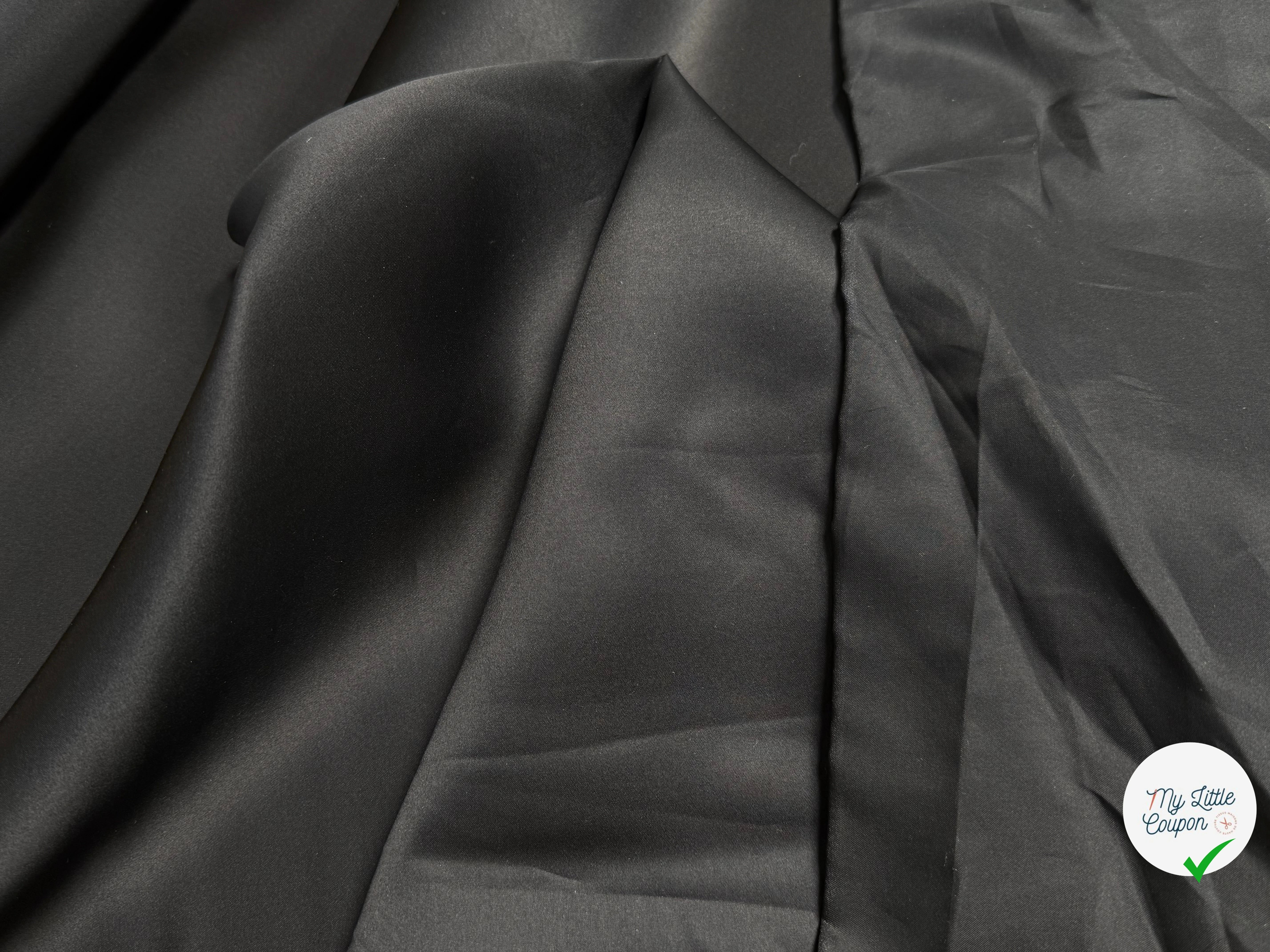 SATIN ORGANZA DE SOIE TRÈS BELLE DENSITÉ NOIR - My Little Coupon