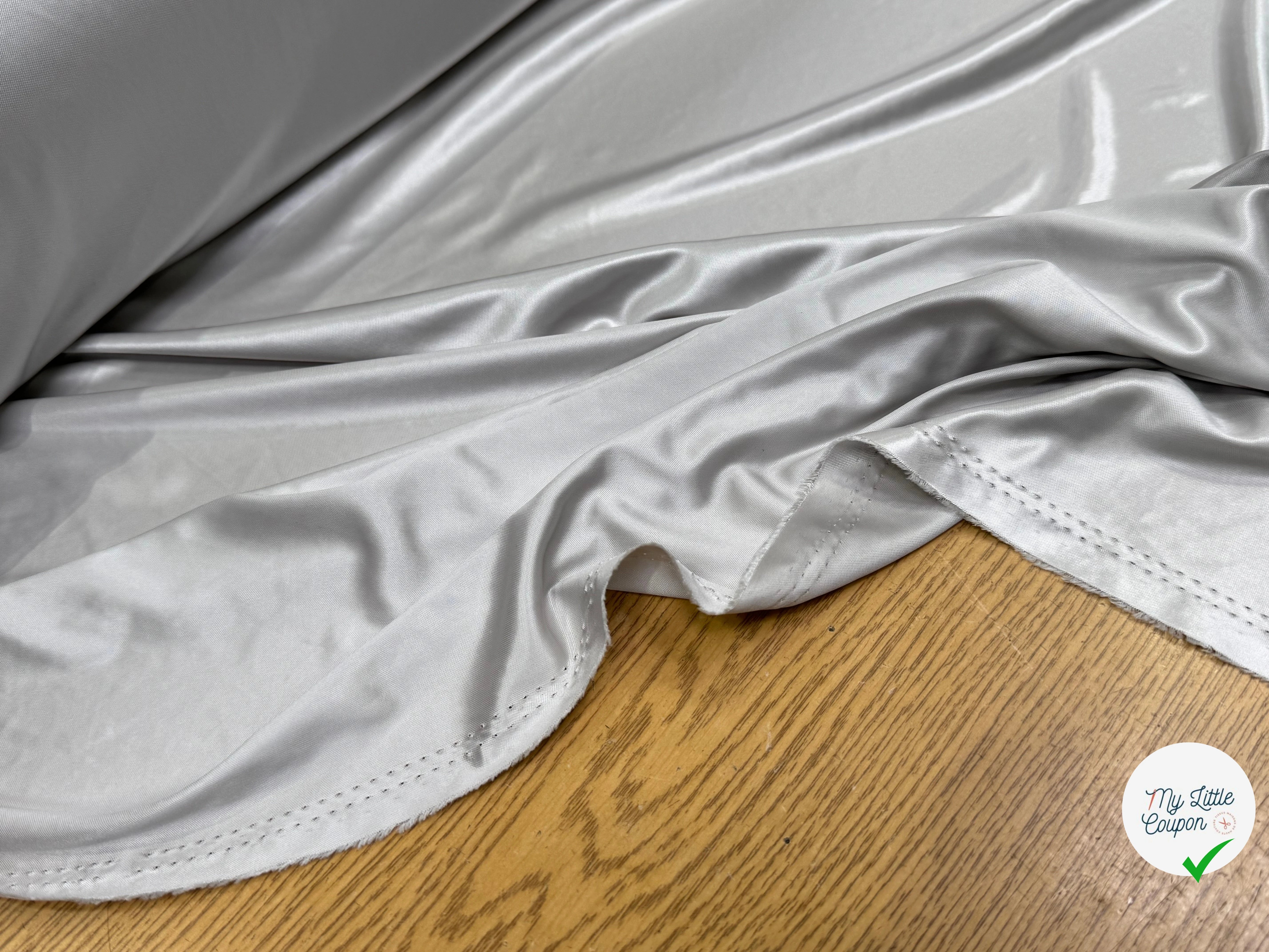 SATIN PEAU DE PÊCHE DOUBLE FACE ULTRA SOUPLE ARGENTÉ JAPAN - My Little Coupon