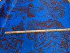 SATIN SERGÉ IMPRIMÉ FOND BLEU À MOTIF - My Little Coupon