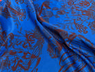 SATIN SERGÉ IMPRIMÉ FOND BLEU À MOTIF - My Little Coupon