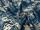 SATIN SERGÉ LOURD CREATORE BLEU SAUMON - My Little Coupon