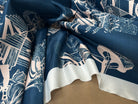 SATIN SERGÉ LOURD CREATORE BLEU SAUMON - My Little Coupon