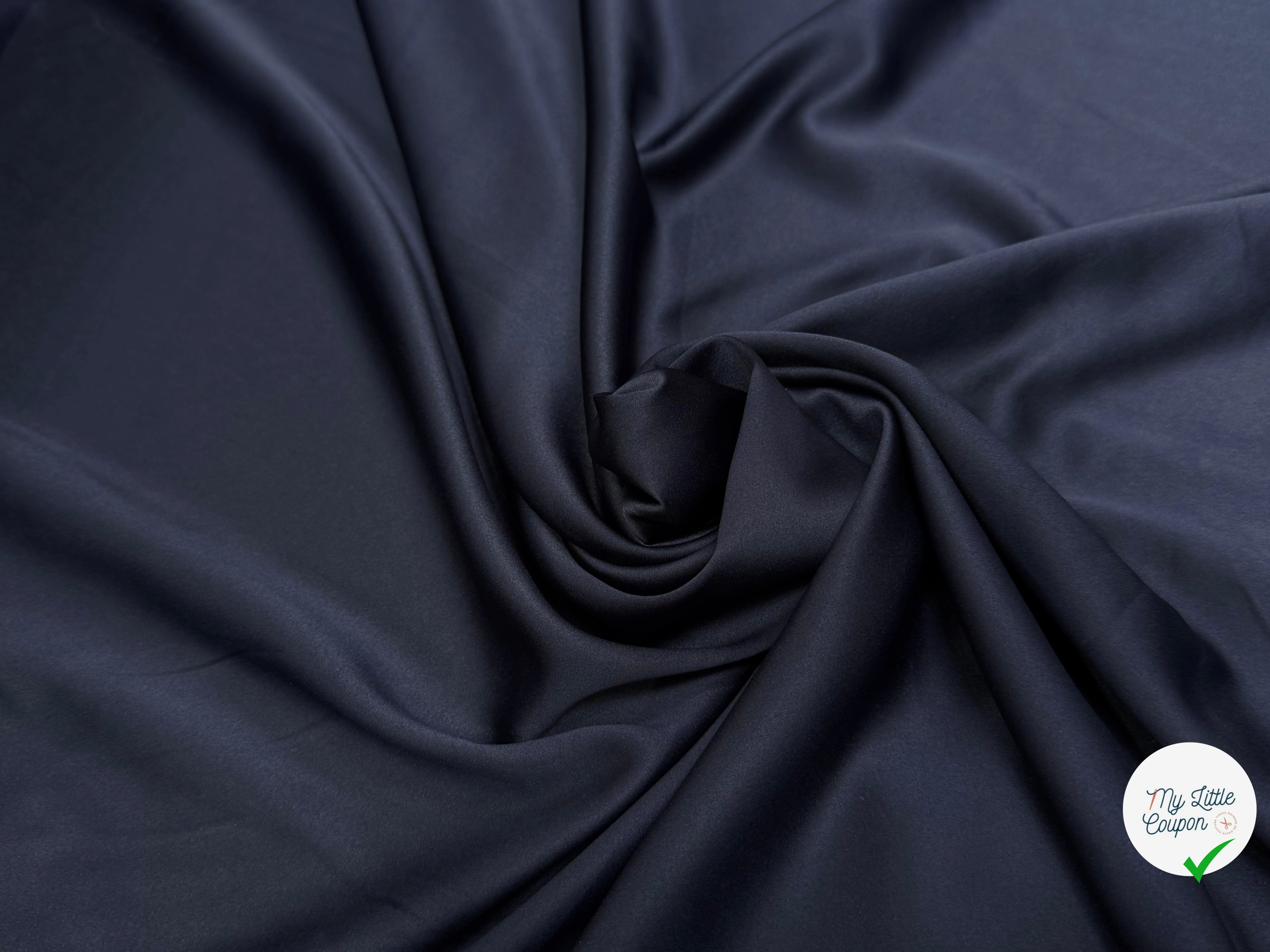 SATIN STRETCH BLEU NUIT FLUIDE - My Little Coupon