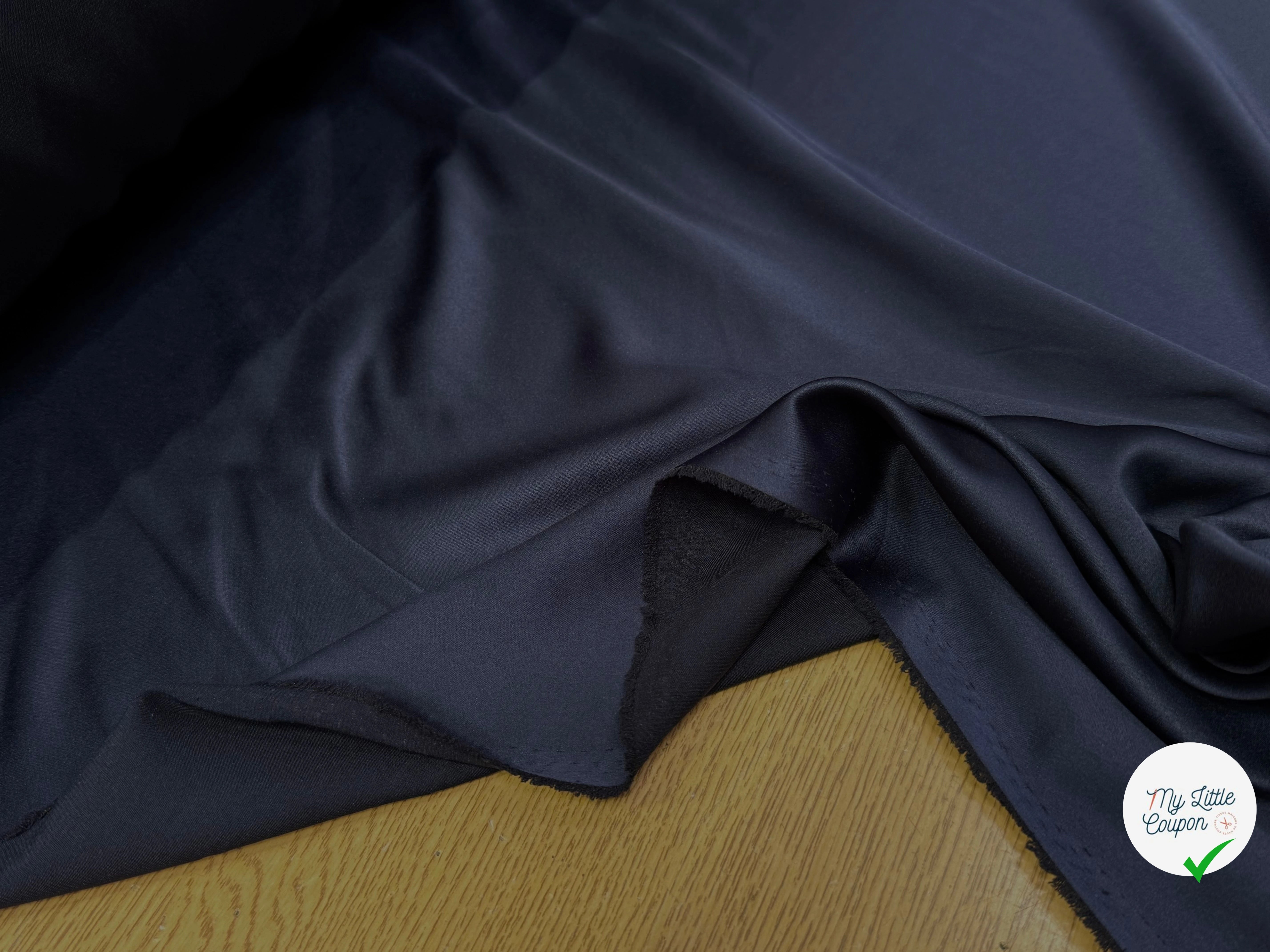SATIN STRETCH BLEU NUIT FLUIDE - My Little Coupon