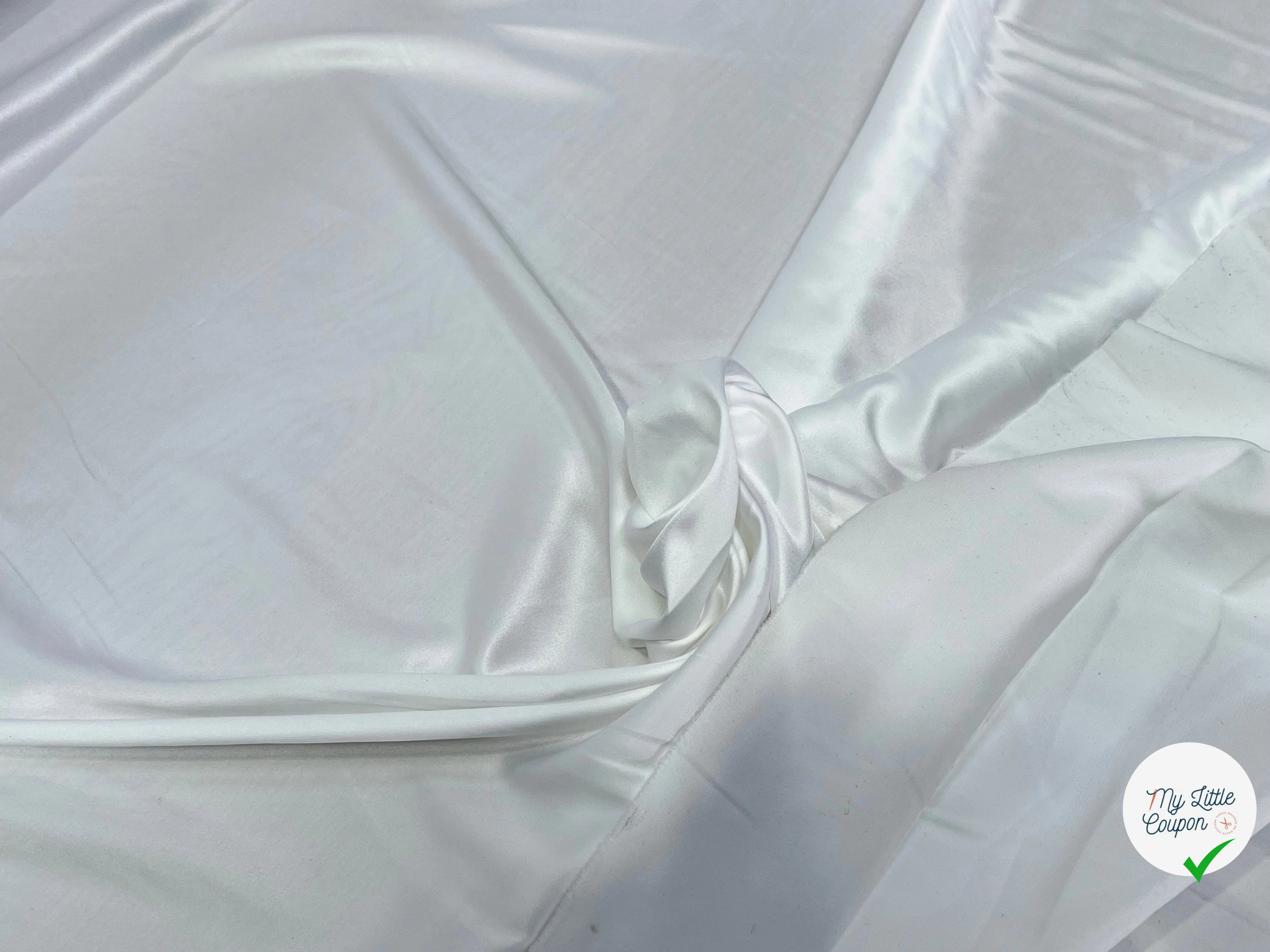 SATIN STRETCH FLUIDE BLANC 150CM - My Little Coupon