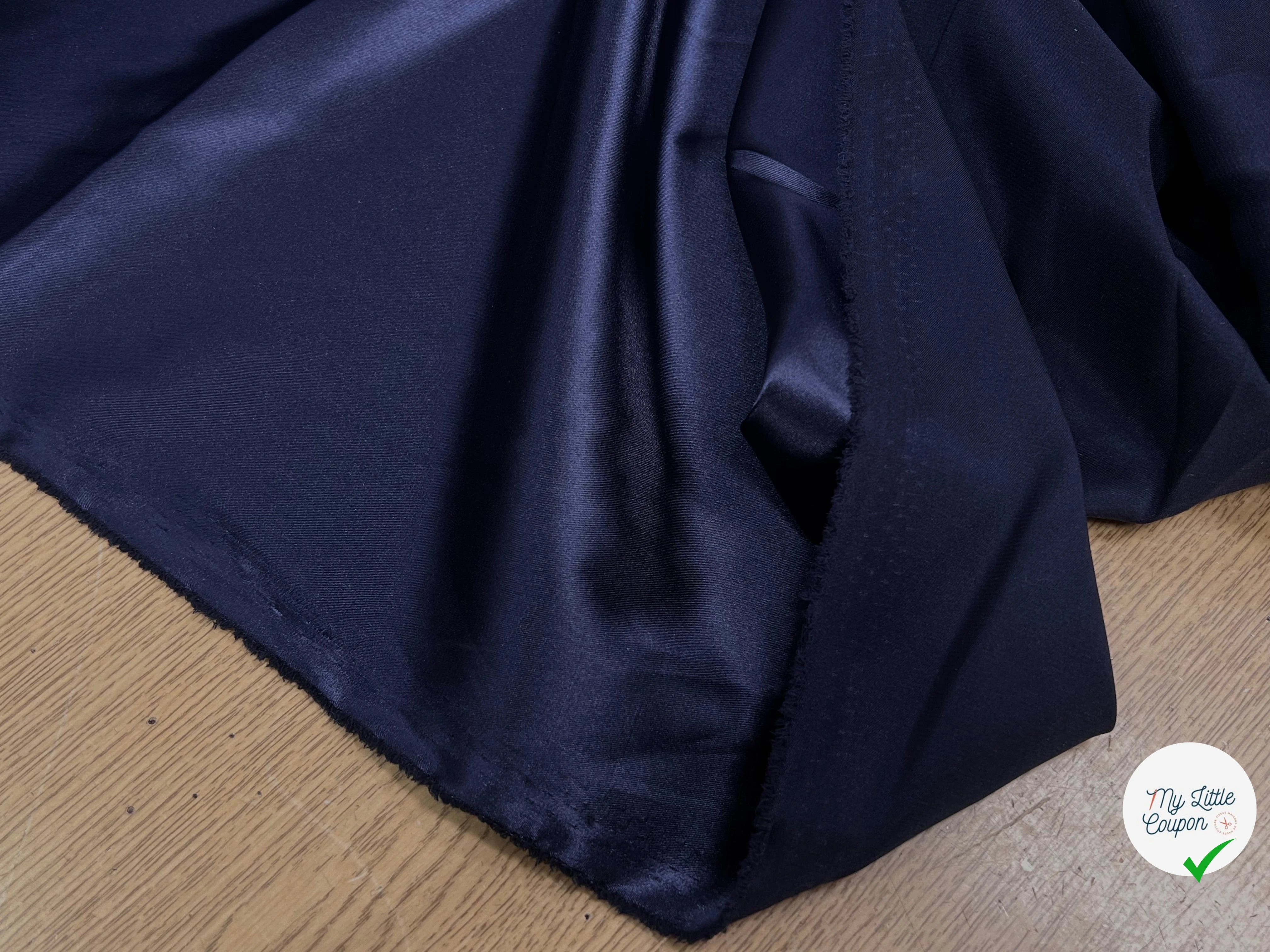 SATIN STRETCH FLUIDE BLEU MARINE - My Little Coupon