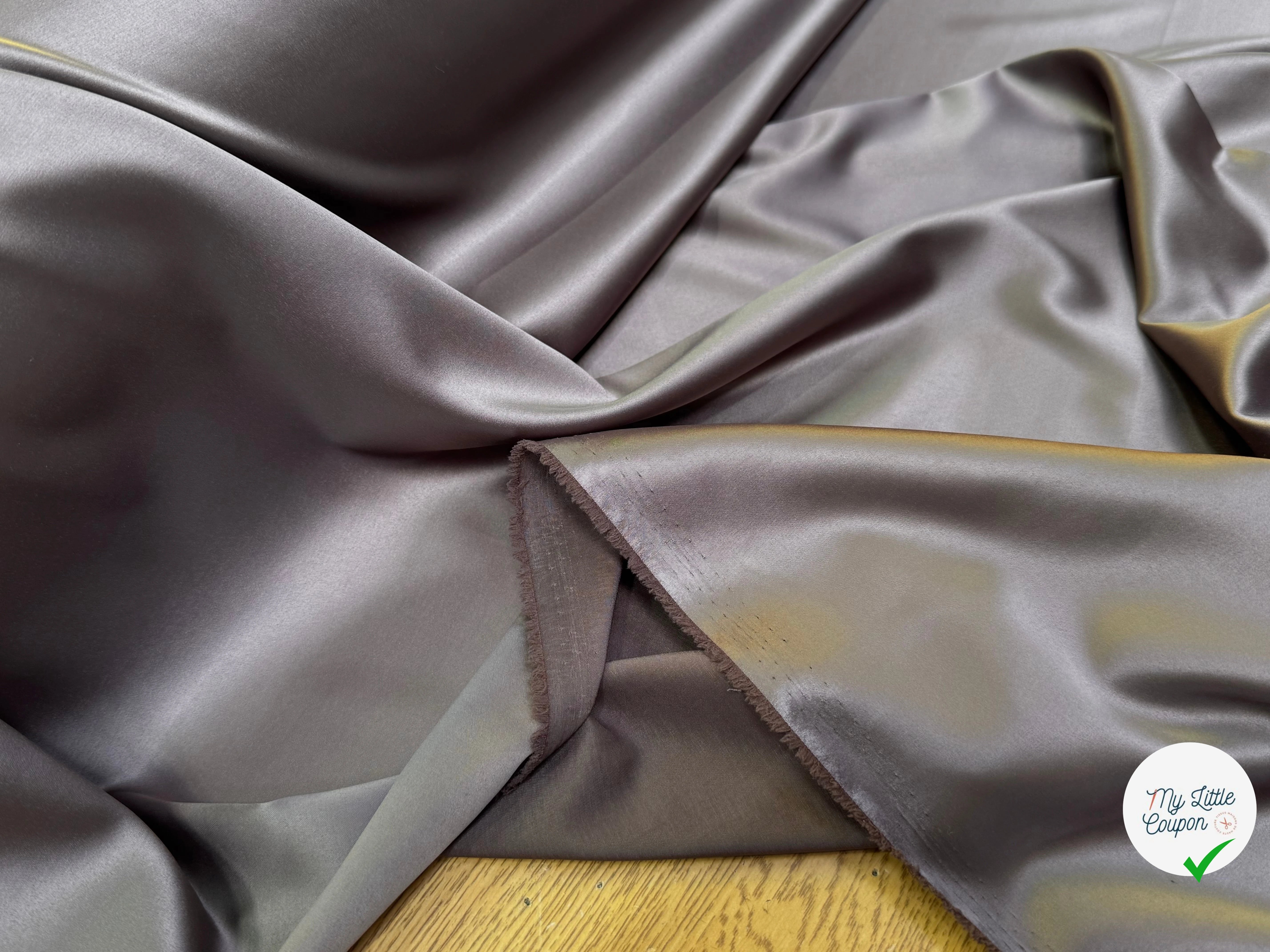 SATIN STRETCH MARRON GLACÉ FLUIDE - My Little Coupon