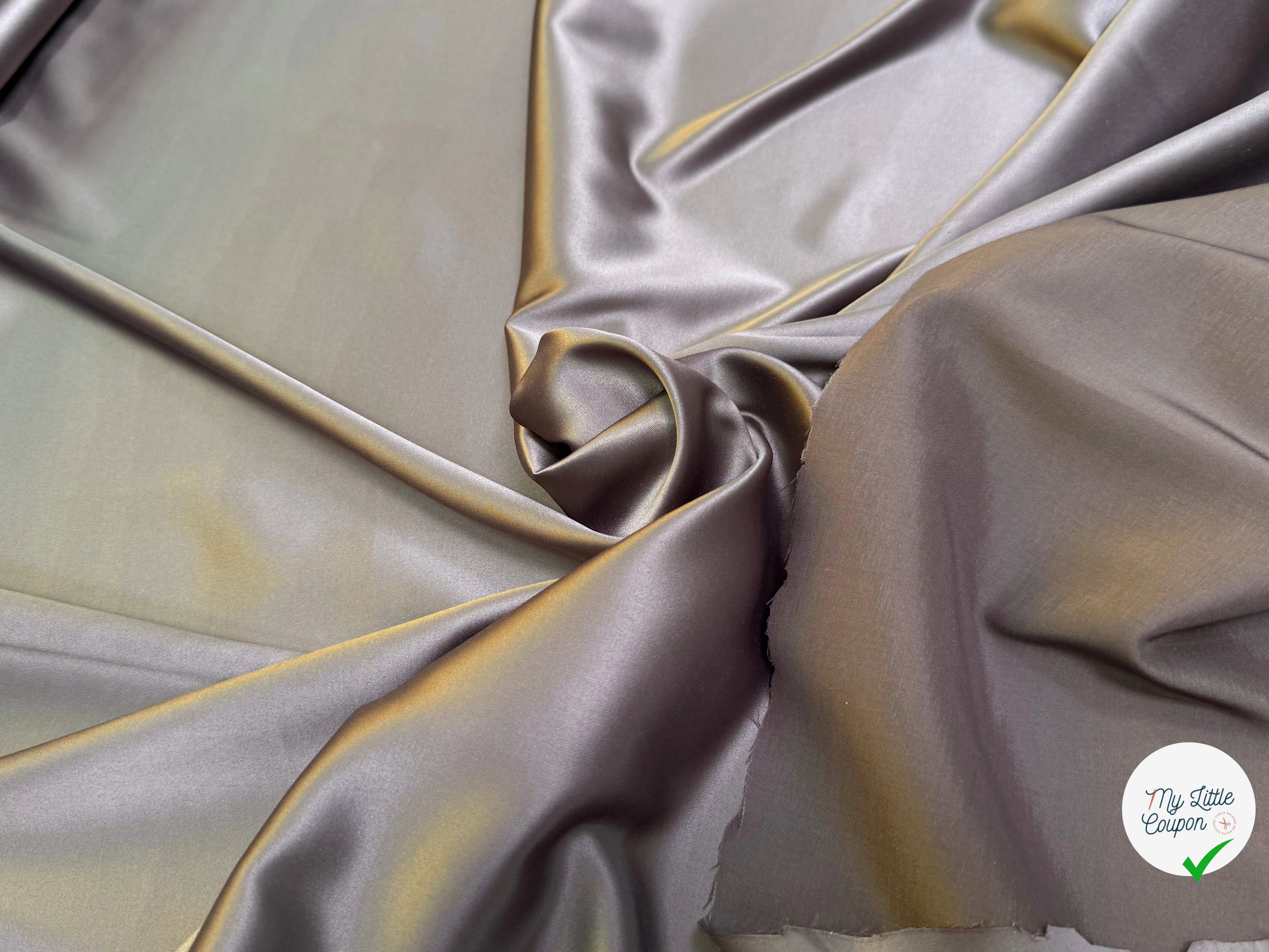 SATIN STRETCH MARRON GLACÉ FLUIDE - My Little Coupon