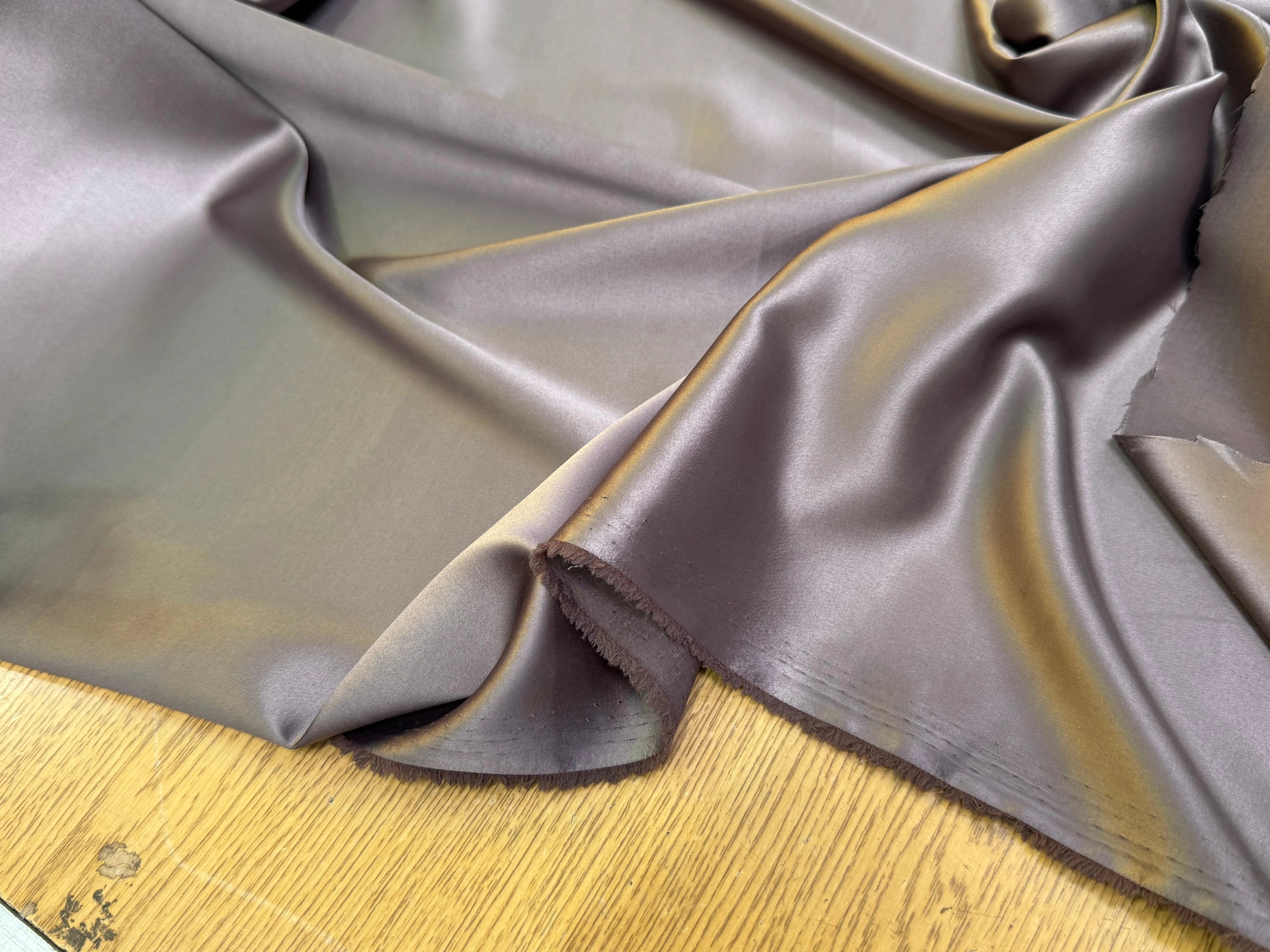 SATIN STRETCH MARRON GLACÉ FLUIDE - My Little Coupon