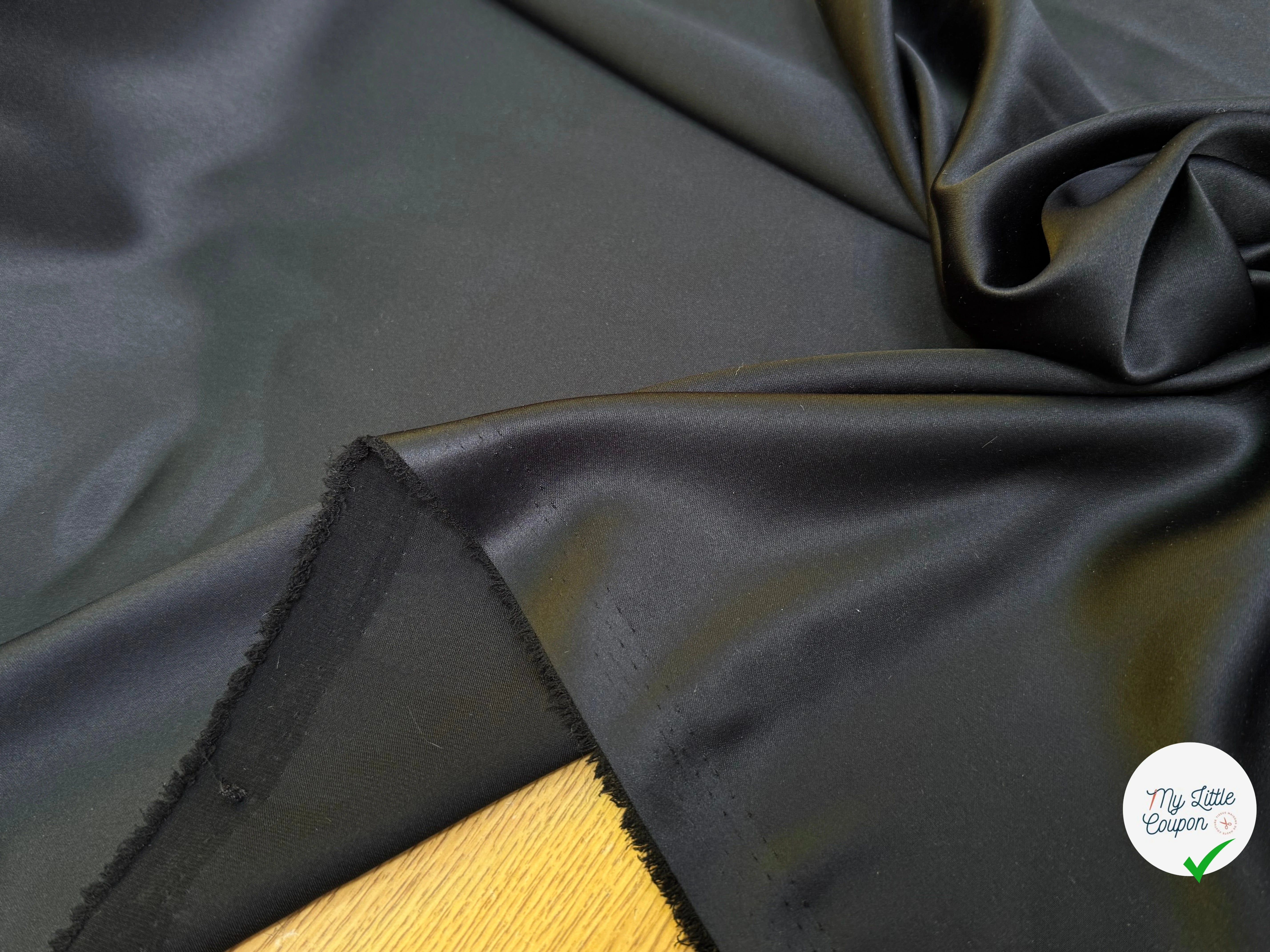 SATIN STRETCH NOIR FLUIDE - My Little Coupon