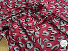 SATIN STRETCH ROUGE MOTIFS GRIS - My Little Coupon