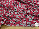 SATIN STRETCH ROUGE MOTIFS GRIS - My Little Coupon