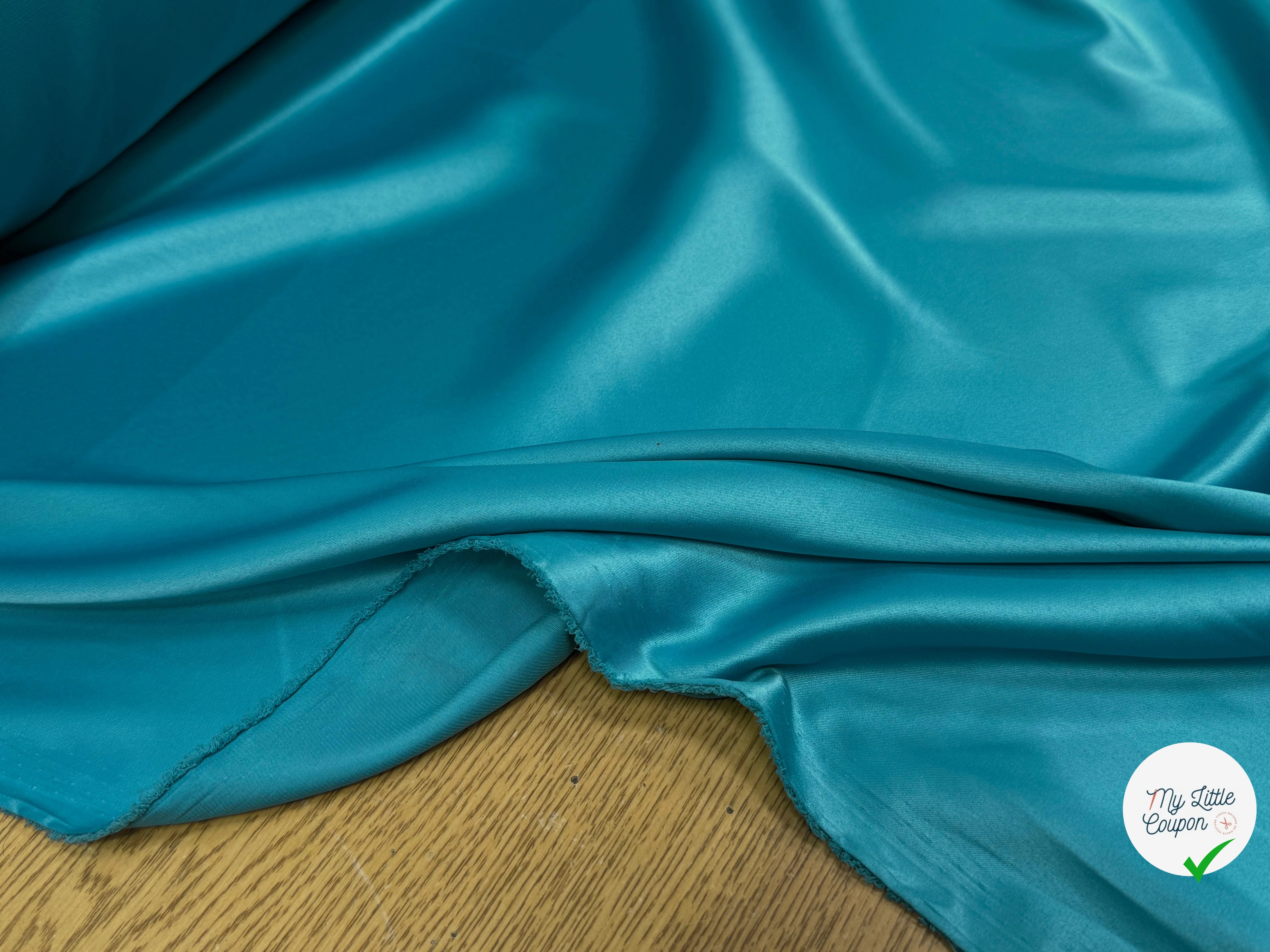 SATIN STRETCH TURQUOISE FLUIDE - My Little Coupon