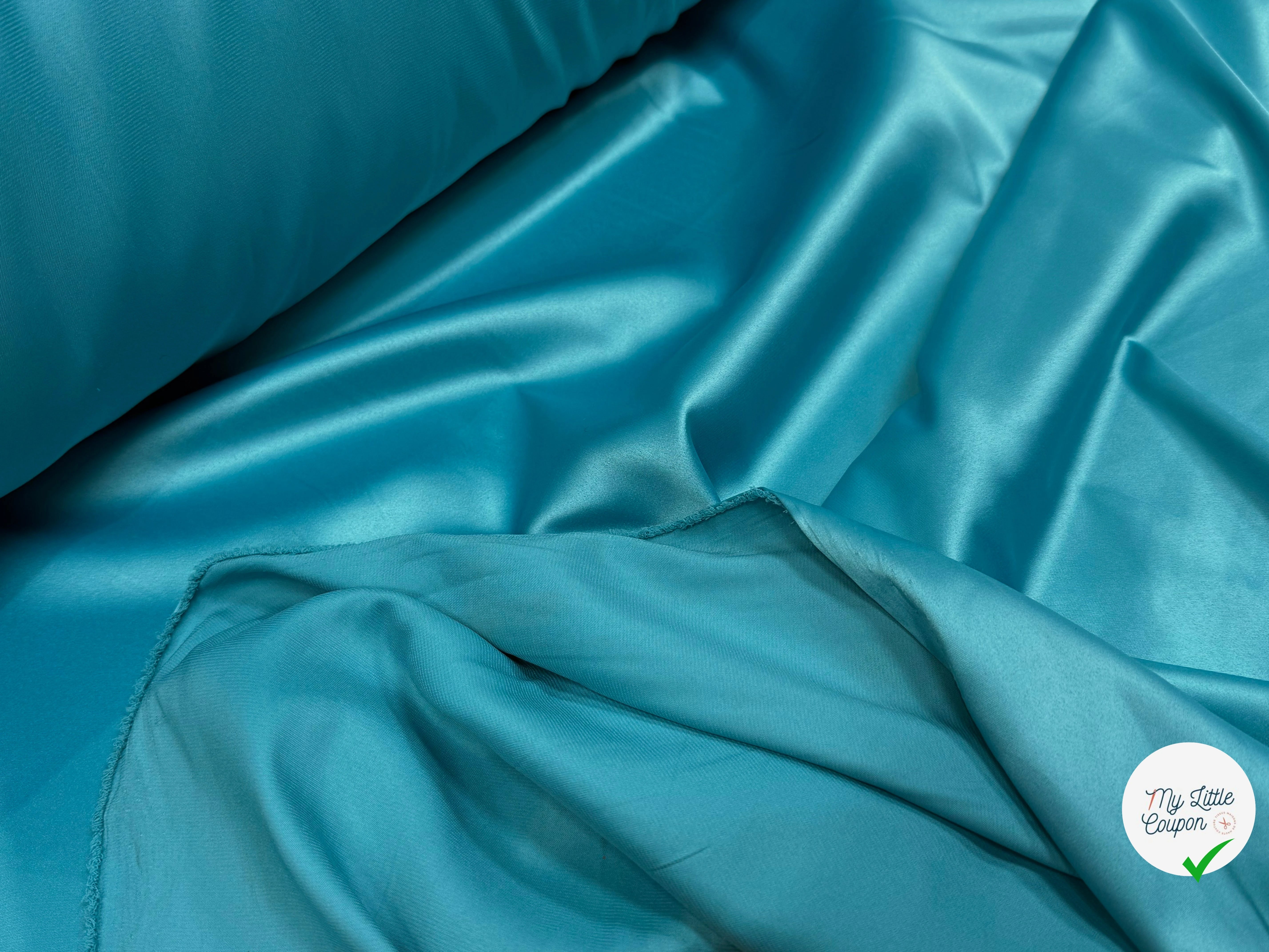 SATIN STRETCH TURQUOISE FLUIDE - My Little Coupon