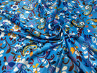 SATIN VELOUTÉ DE JOLIES FLEURS FOND BLEU - My Little Coupon