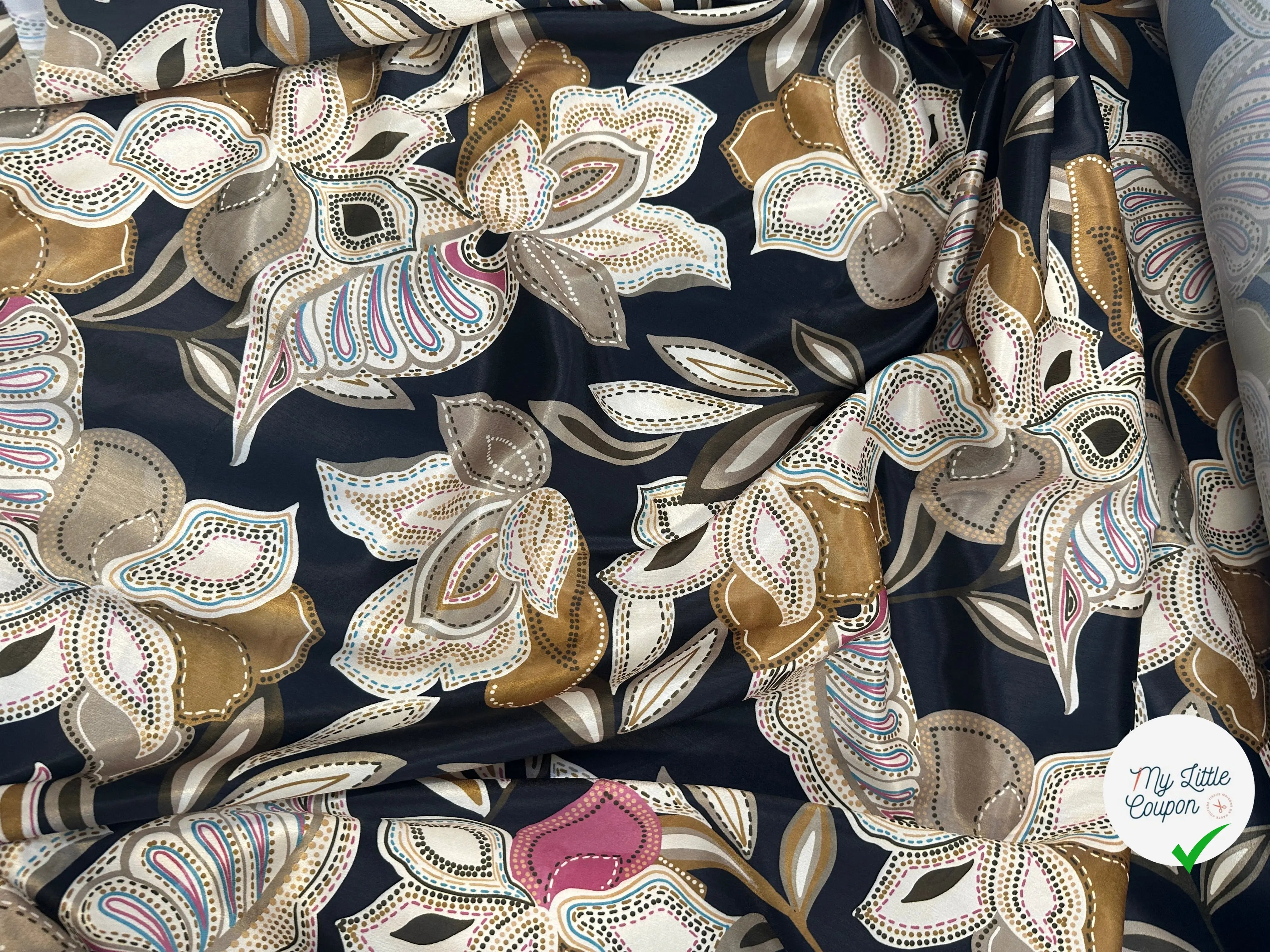 SATIN VELOUTÉ FLEUR DE NUIT DORÉE MLC INTERN