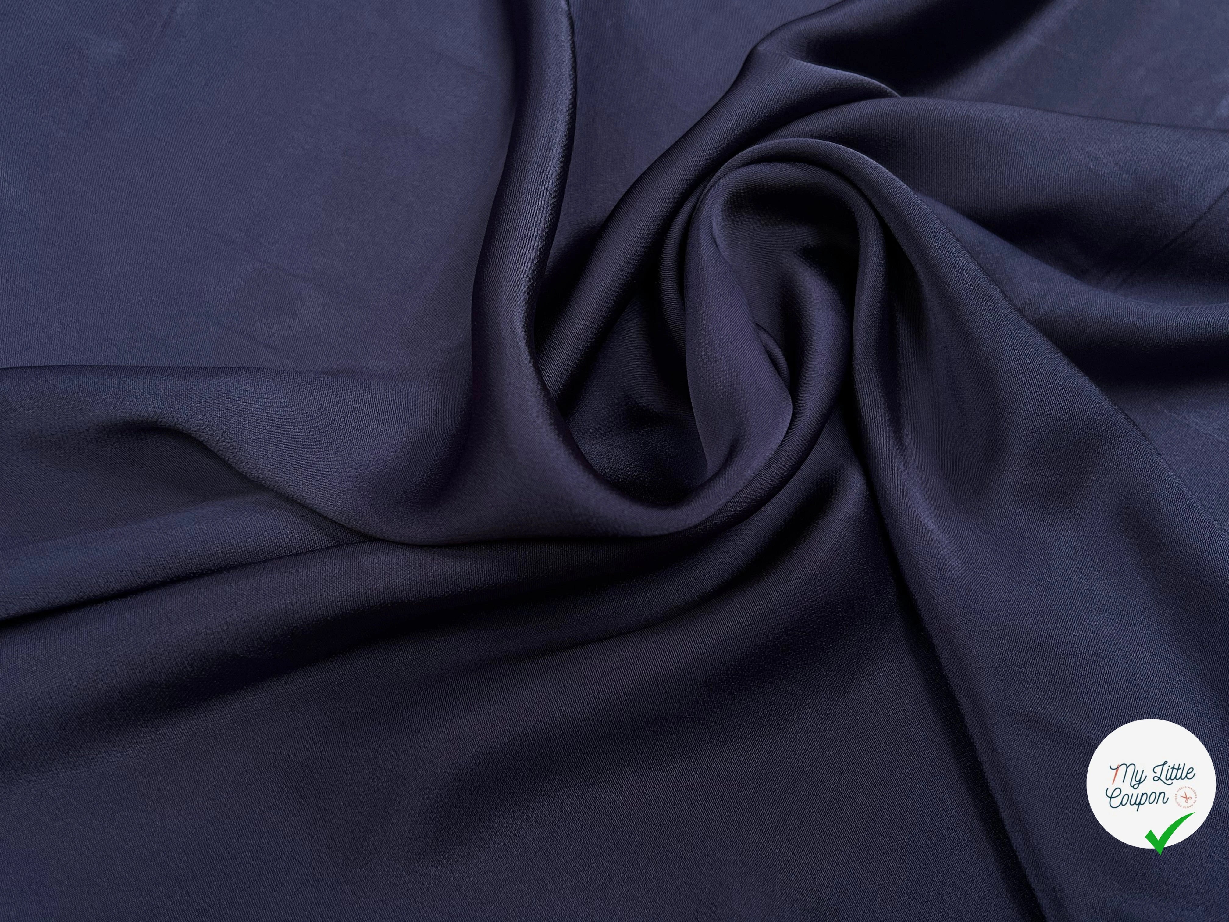 SATIN VISCOSE CRÈPÉ BLEU NUIT - My Little Coupon