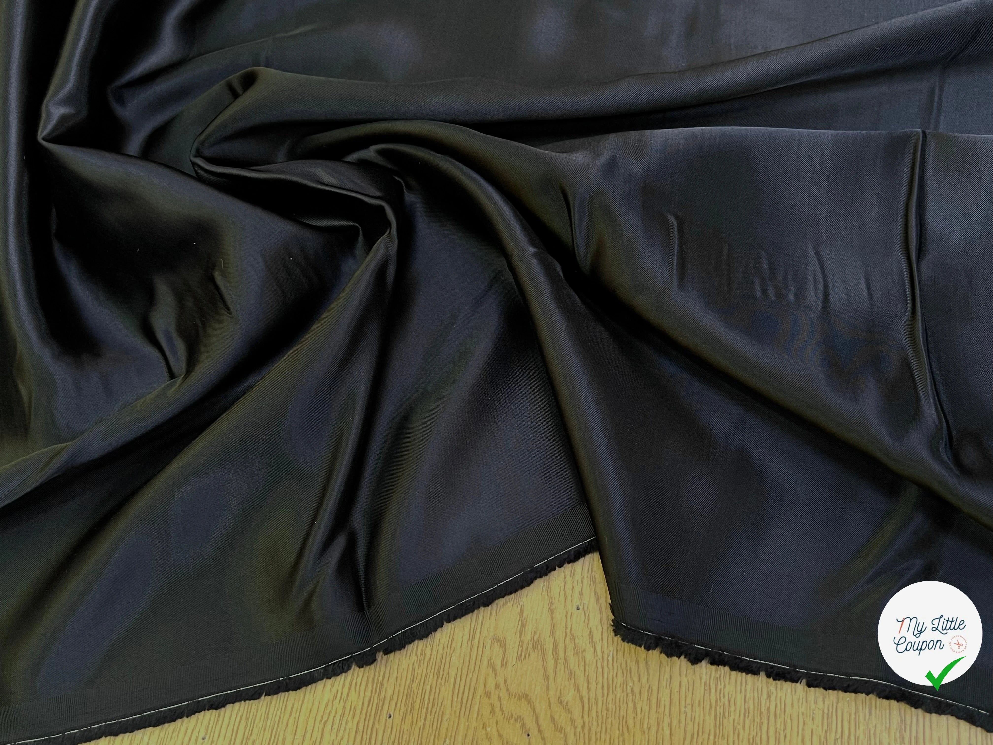 SATIN VISCOSE DOUX TOUCHER TOMBER FLUIDE NOIR - My Little Coupon