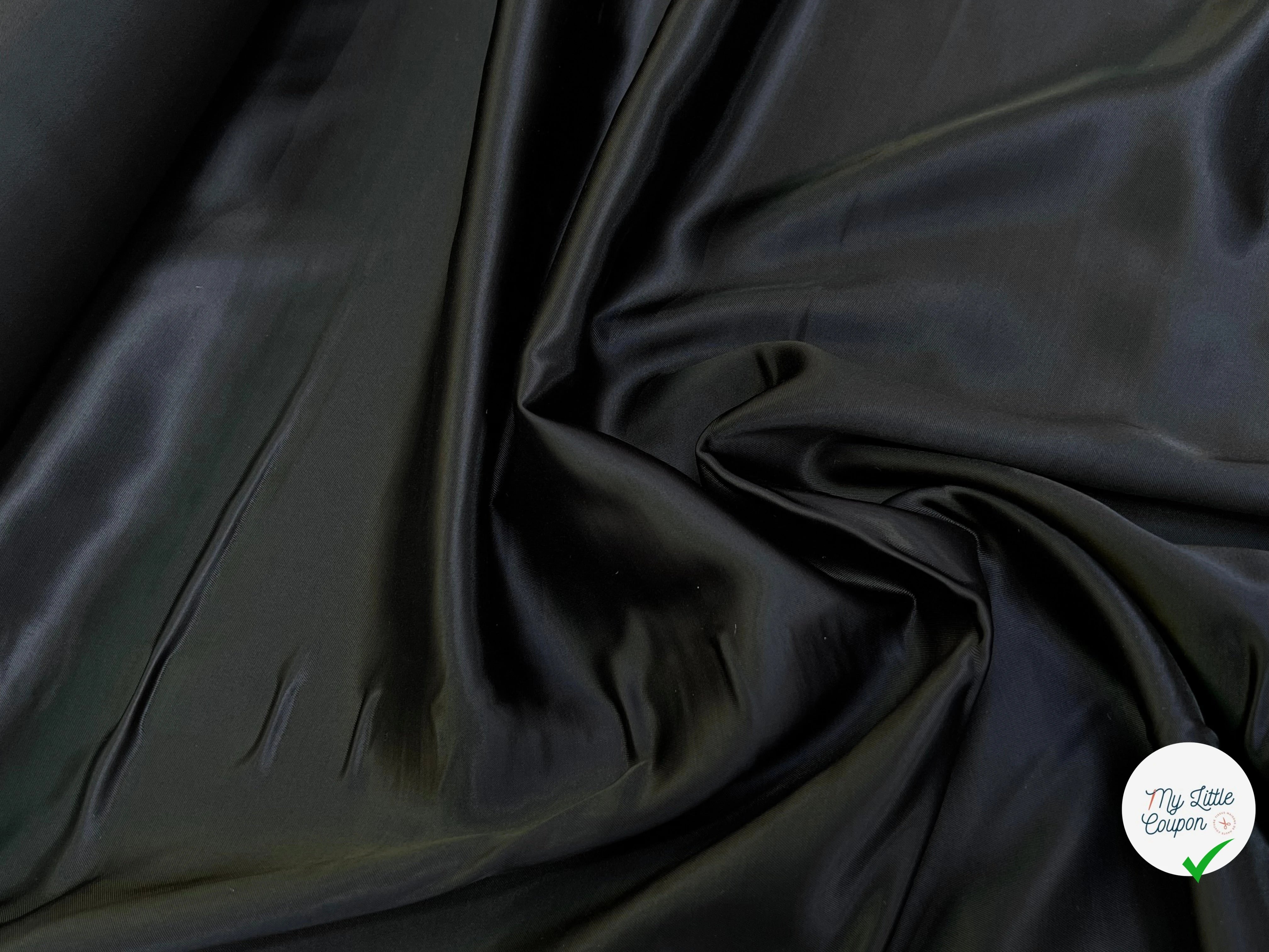 SATIN VISCOSE DOUX TOUCHER TOMBER FLUIDE NOIR - My Little Coupon