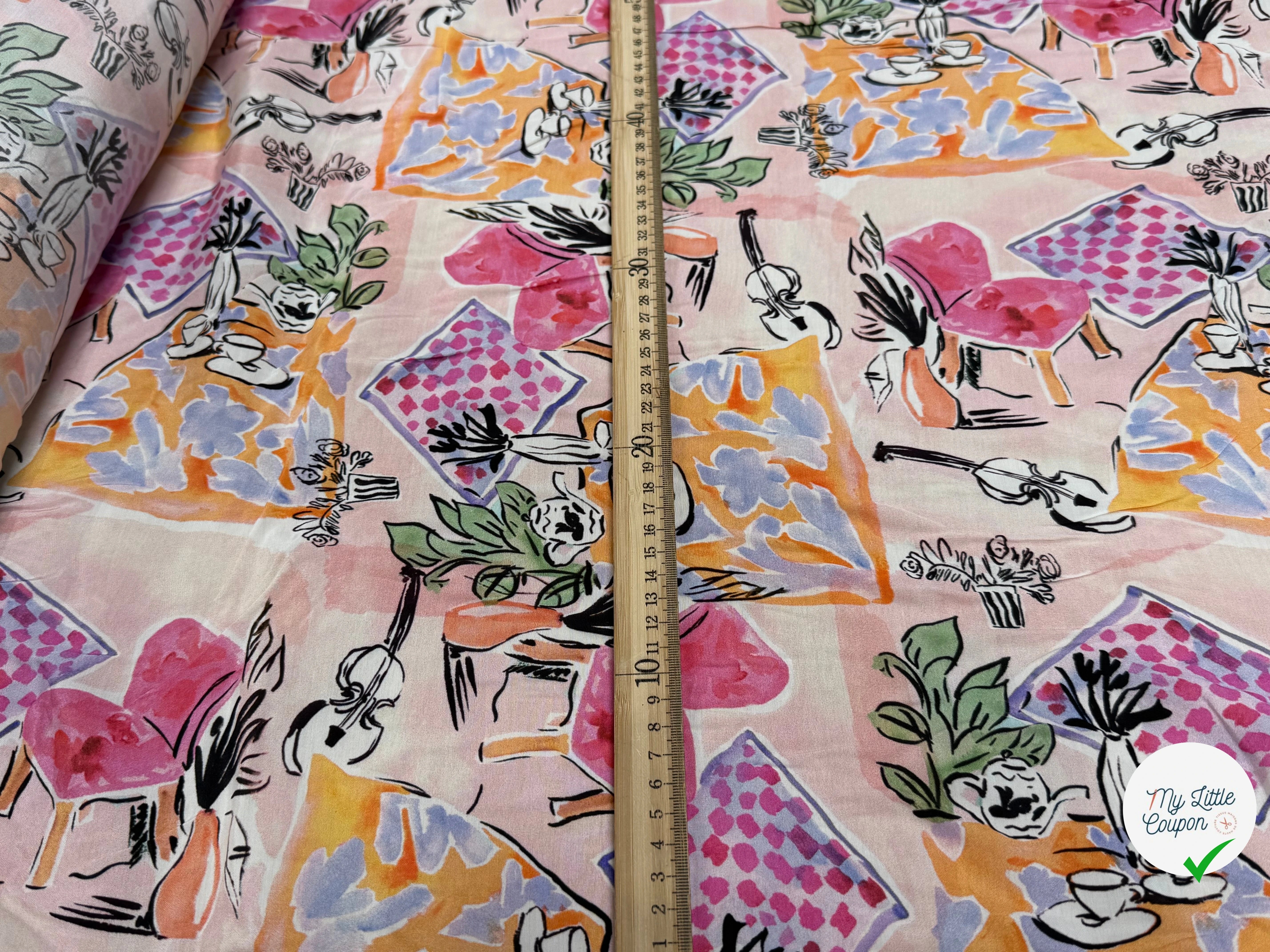 SATIN VISCOSE IMPRIMÉ SMERALDO HOME - My Little Coupon