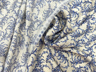 SATIN VISCOSE IMPRIMÉE FLORA PROVENZA VARIANTE BLEU MSO