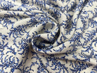 SATIN VISCOSE IMPRIMÉE FLORA PROVENZA VARIANTE BLEU MSO