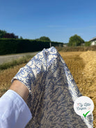 SATIN VISCOSE IMPRIMÉE FLORA PROVENZA VARIANTE BLEU MSO