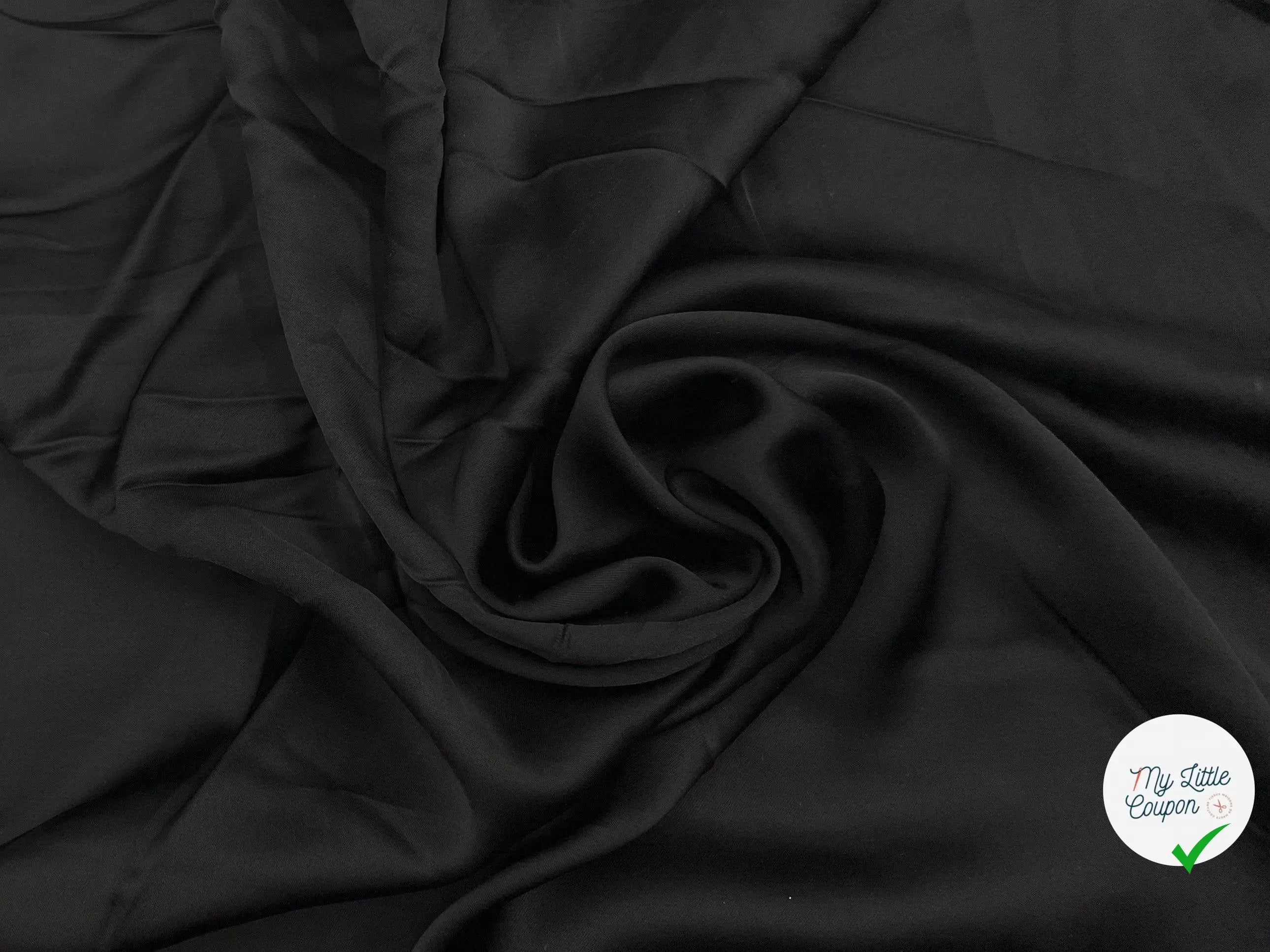 SATIN VISCOSE NOIRE - coupon de tissu de 3 mètres - My Little Coupon - tissu - coudre
