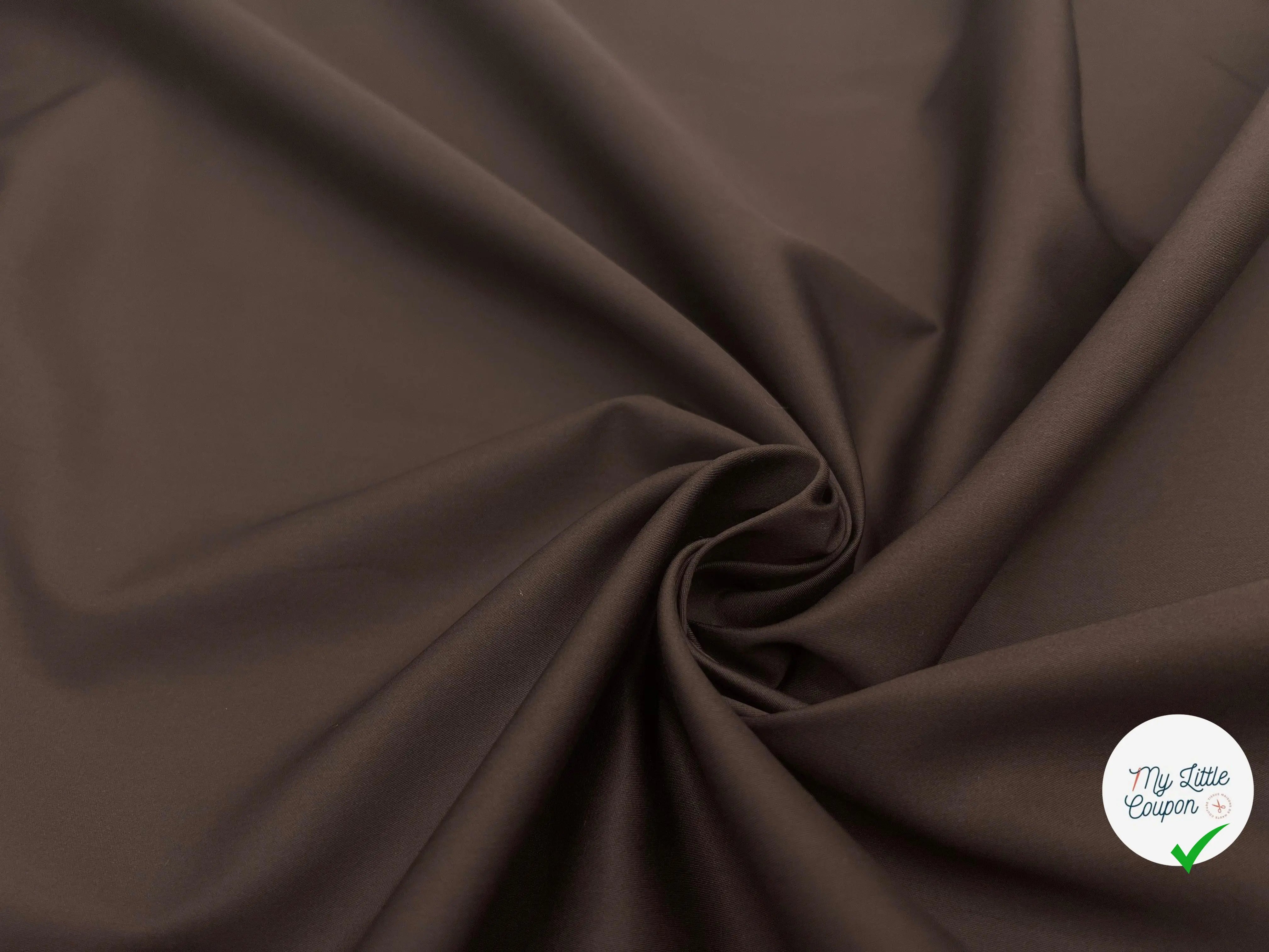SATINETTE DE COTON CHOCOLAT - coupon de tissu de 3 mètres - My Little Coupon - tissu - coudre