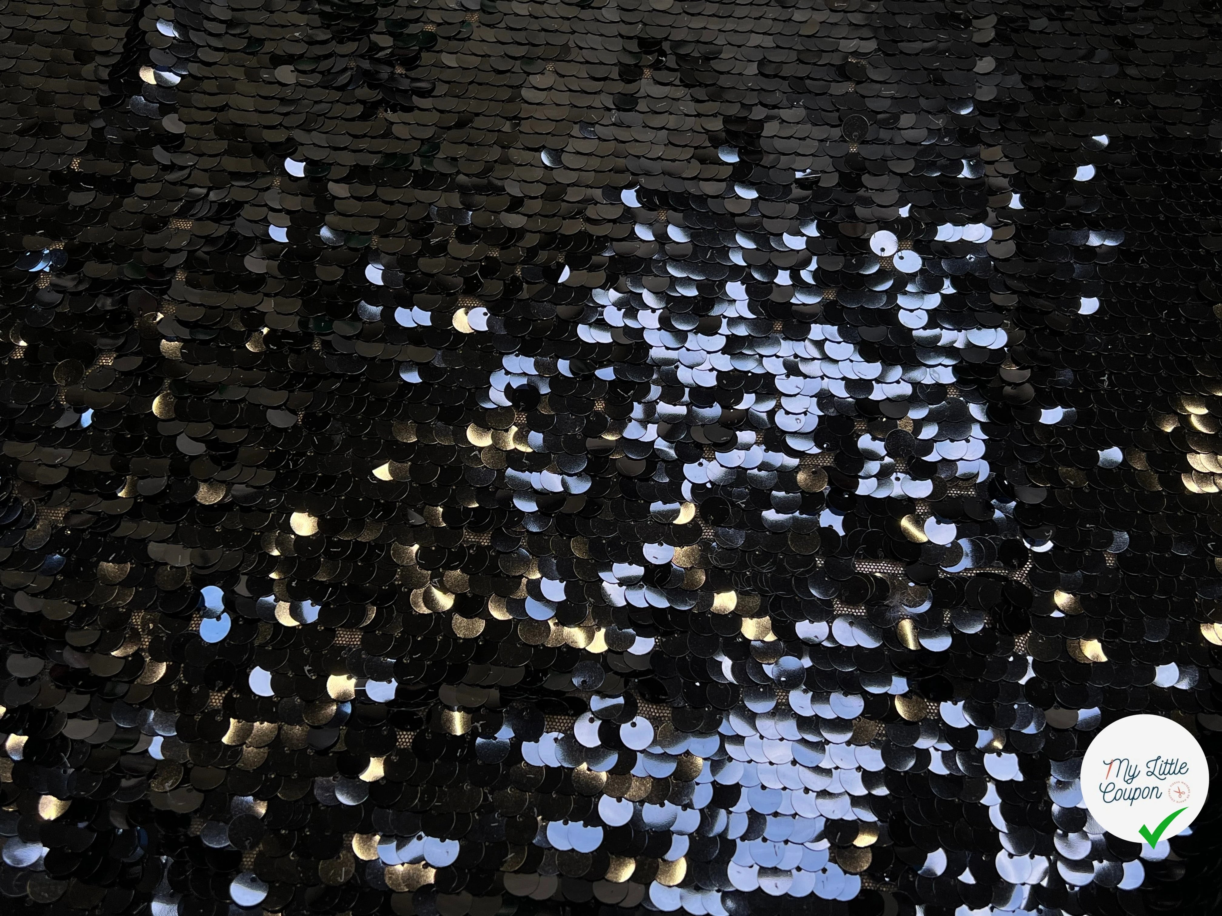 SEQUIN PAILLETTE SUR RÉSILLE NOIR - My Little Coupon