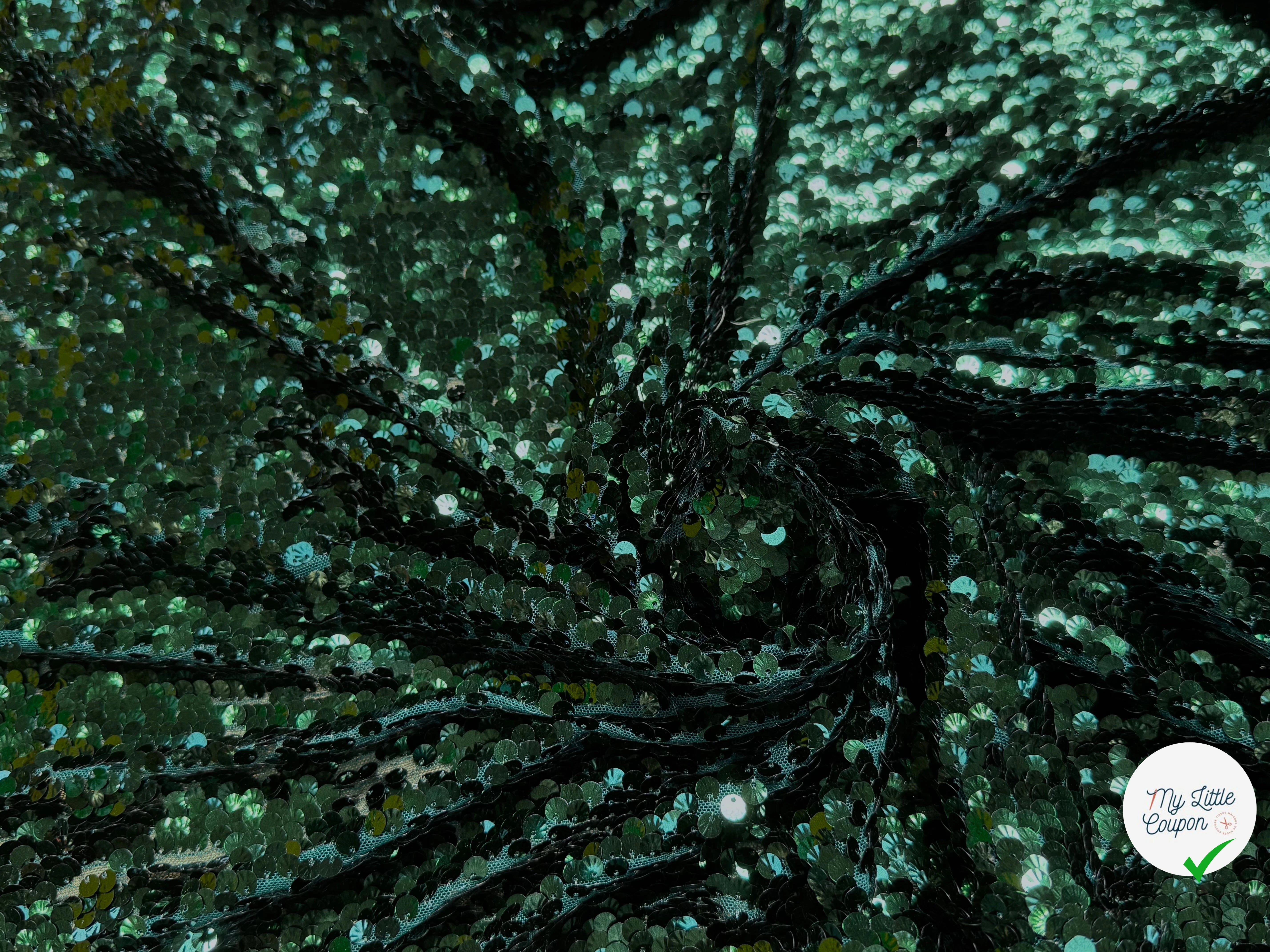 SEQUIN RESILE BRODÉE PAILLETTE VERT FORÊT - My Little Coupon