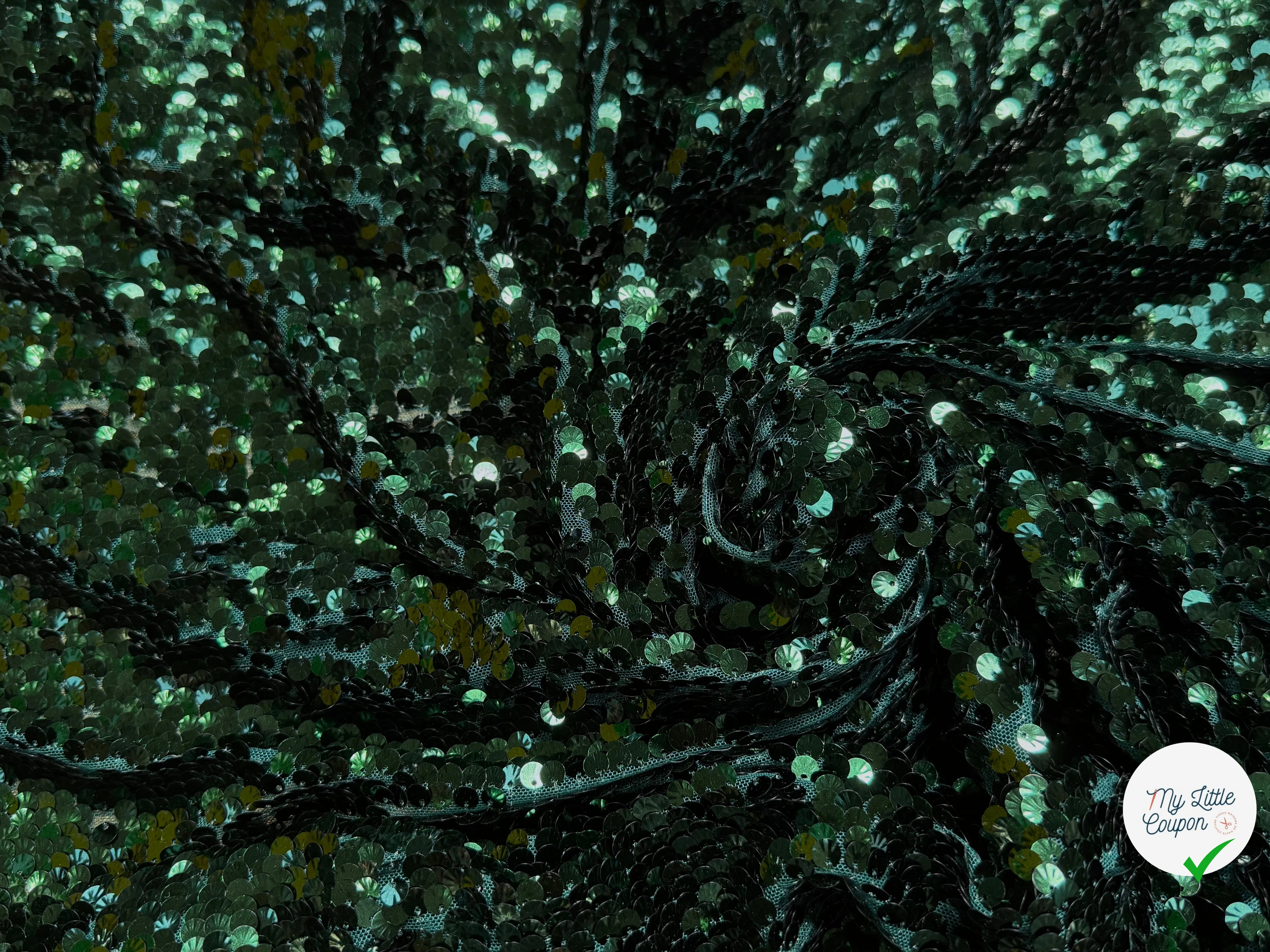 SEQUIN RESILE BRODÉE PAILLETTE VERT FORÊT - My Little Coupon