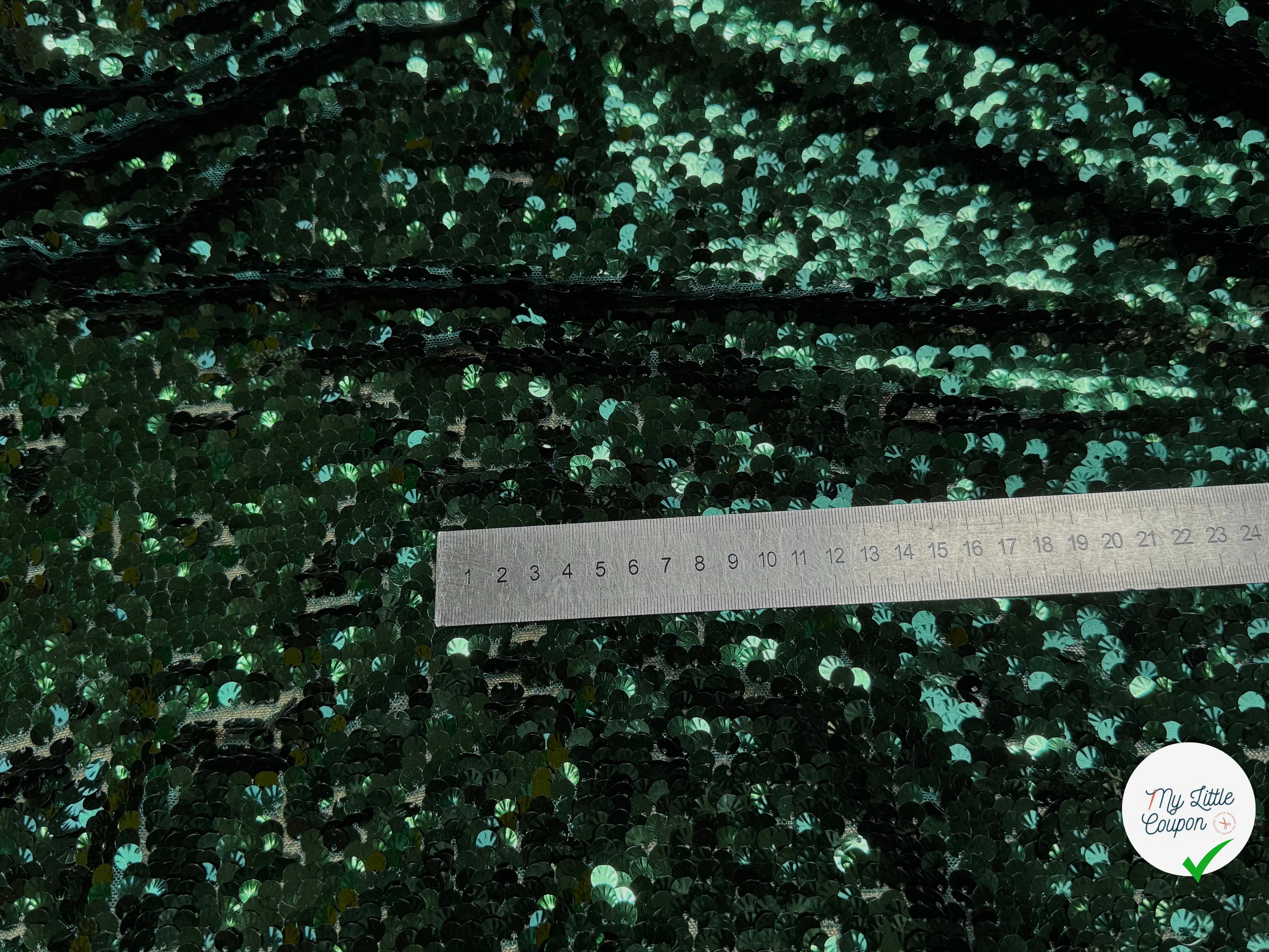 SEQUIN RESILE BRODÉE PAILLETTE VERT FORÊT - My Little Coupon