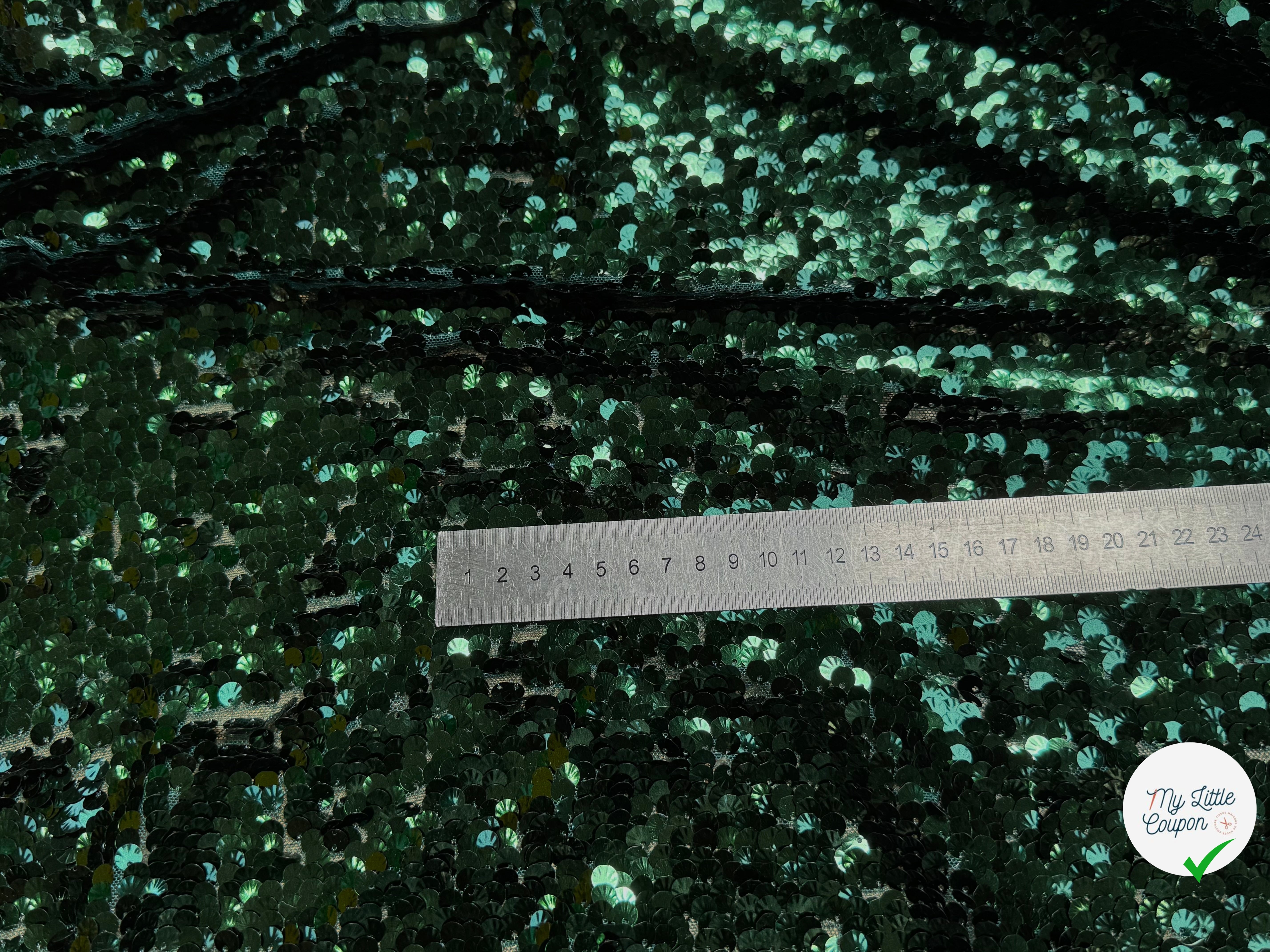 SEQUIN RESILE BRODÉE PAILLETTE VERT FORÊT - My Little Coupon