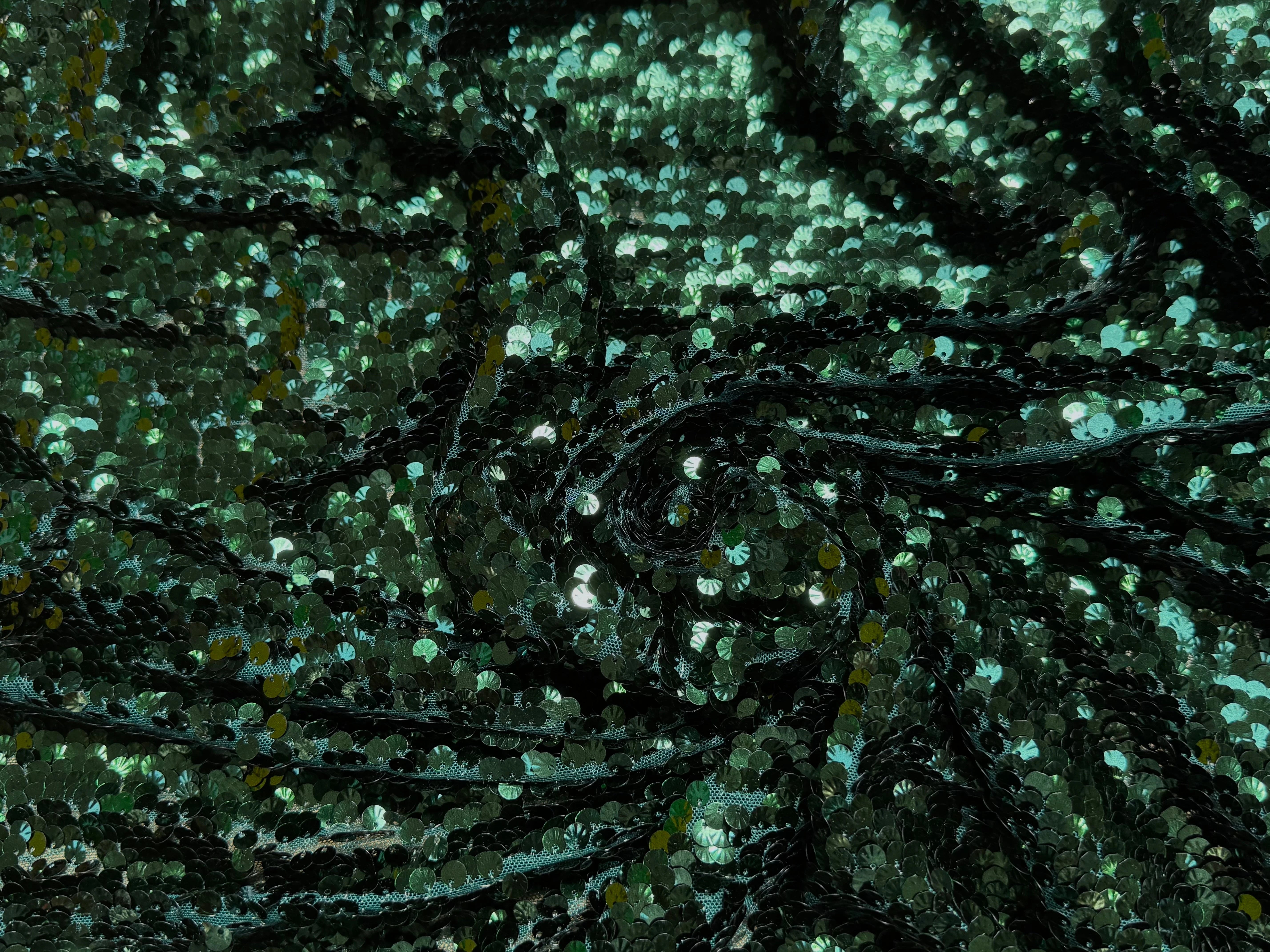 SEQUIN RESILE BRODÉE PAILLETTE VERT FORÊT - My Little Coupon