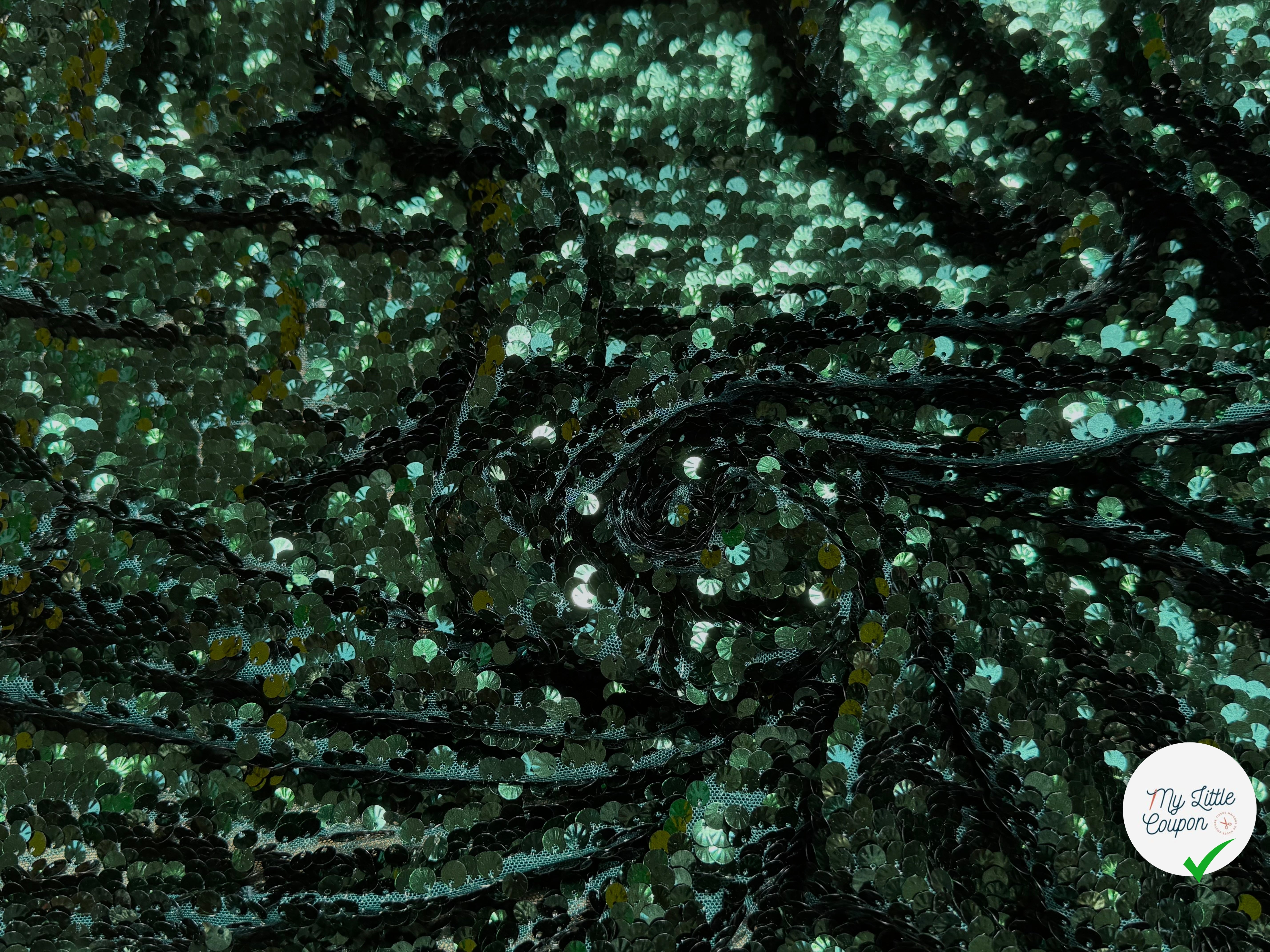 SEQUIN RESILE BRODÉE PAILLETTE VERT FORÊT - My Little Coupon