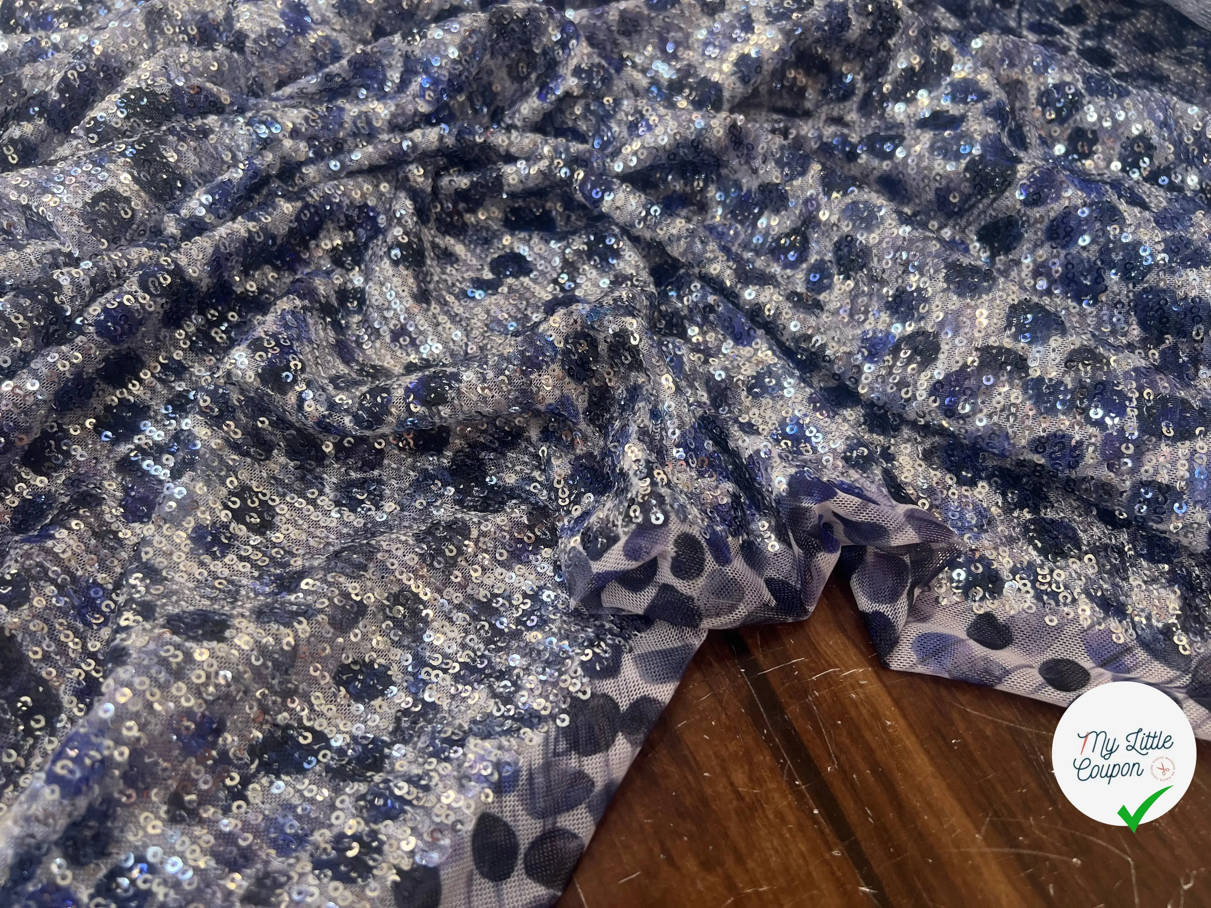 SEQUIN STRETCH TACHES BLEU & VIOLET - My Little Coupon