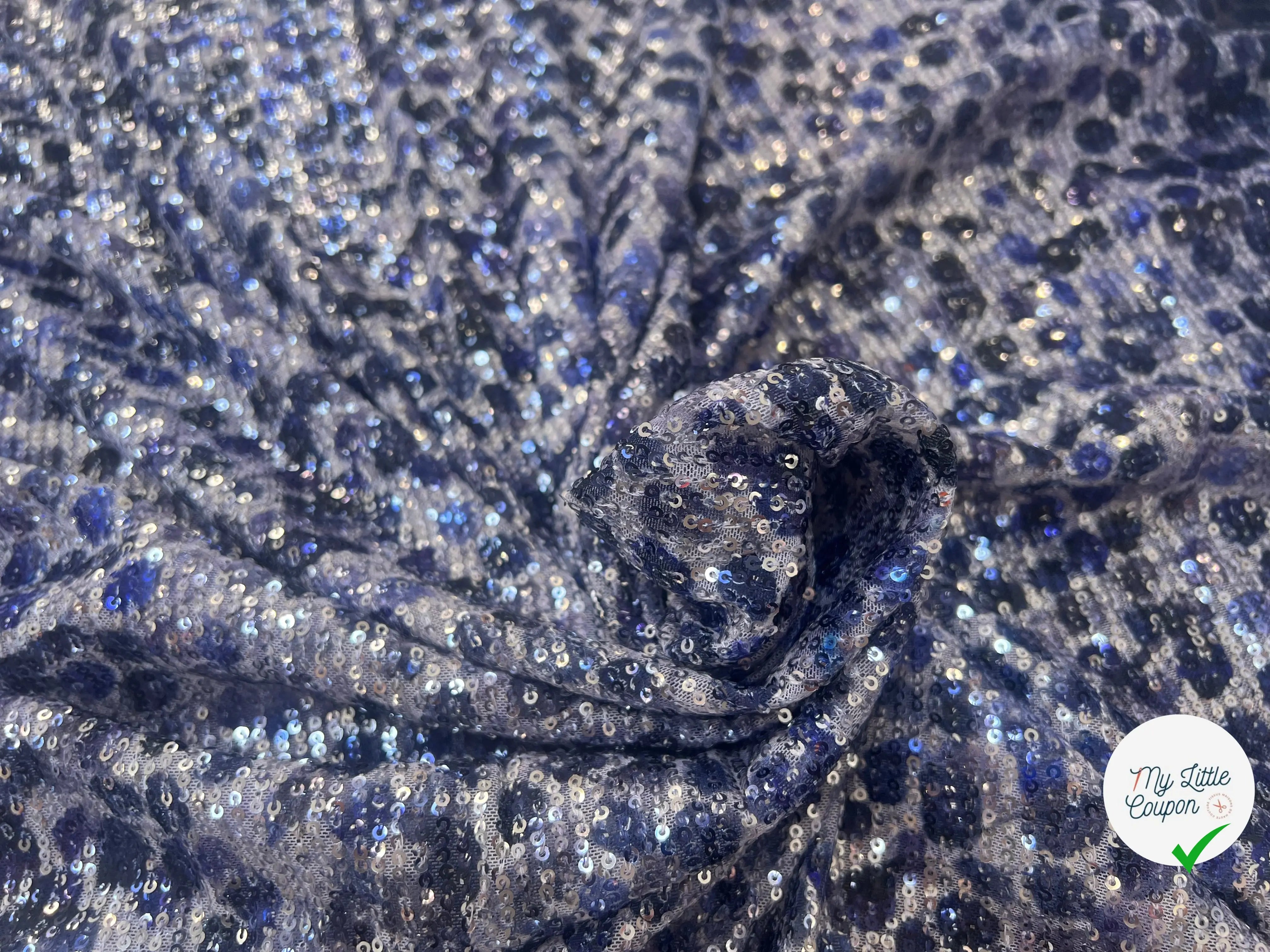 SEQUIN STRETCH TACHES BLEU & VIOLET - My Little Coupon