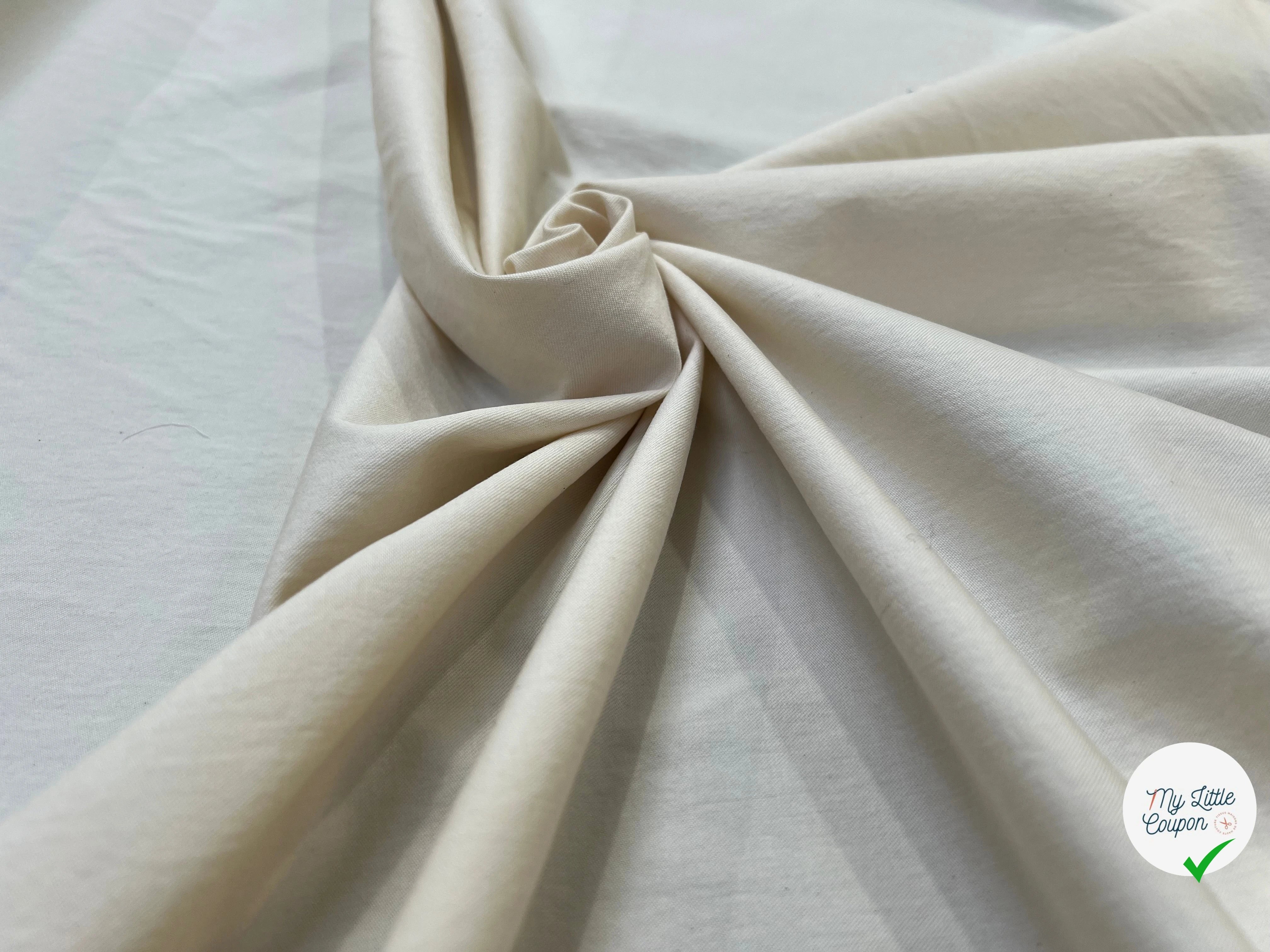 SERGÉ DE COTON FLUIDE BLANC - My Little Coupon