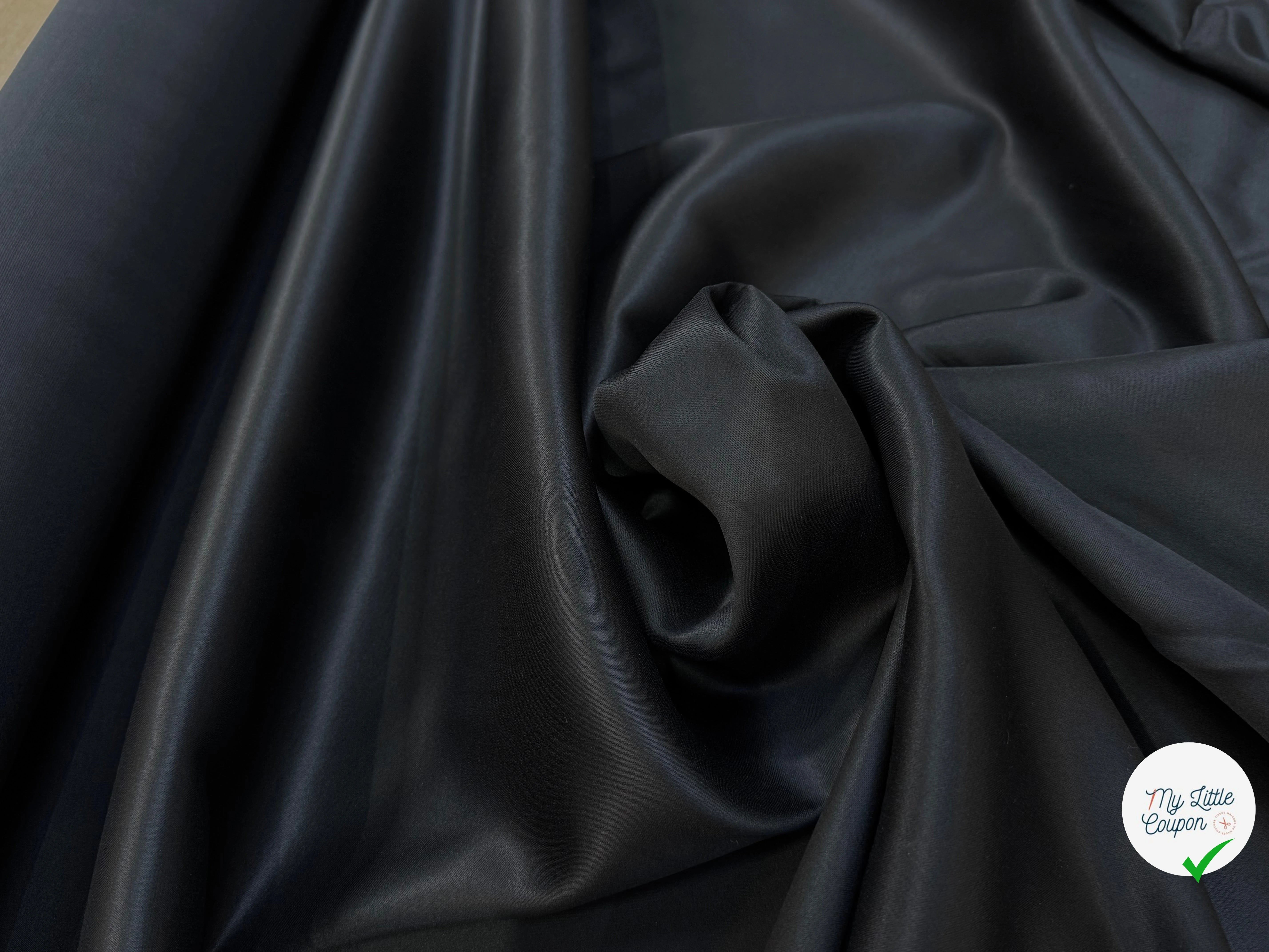 SERGÉ DE LAINE ENVERS SATIN BELLE TENUE NOIR STRETCH - My Little Coupon