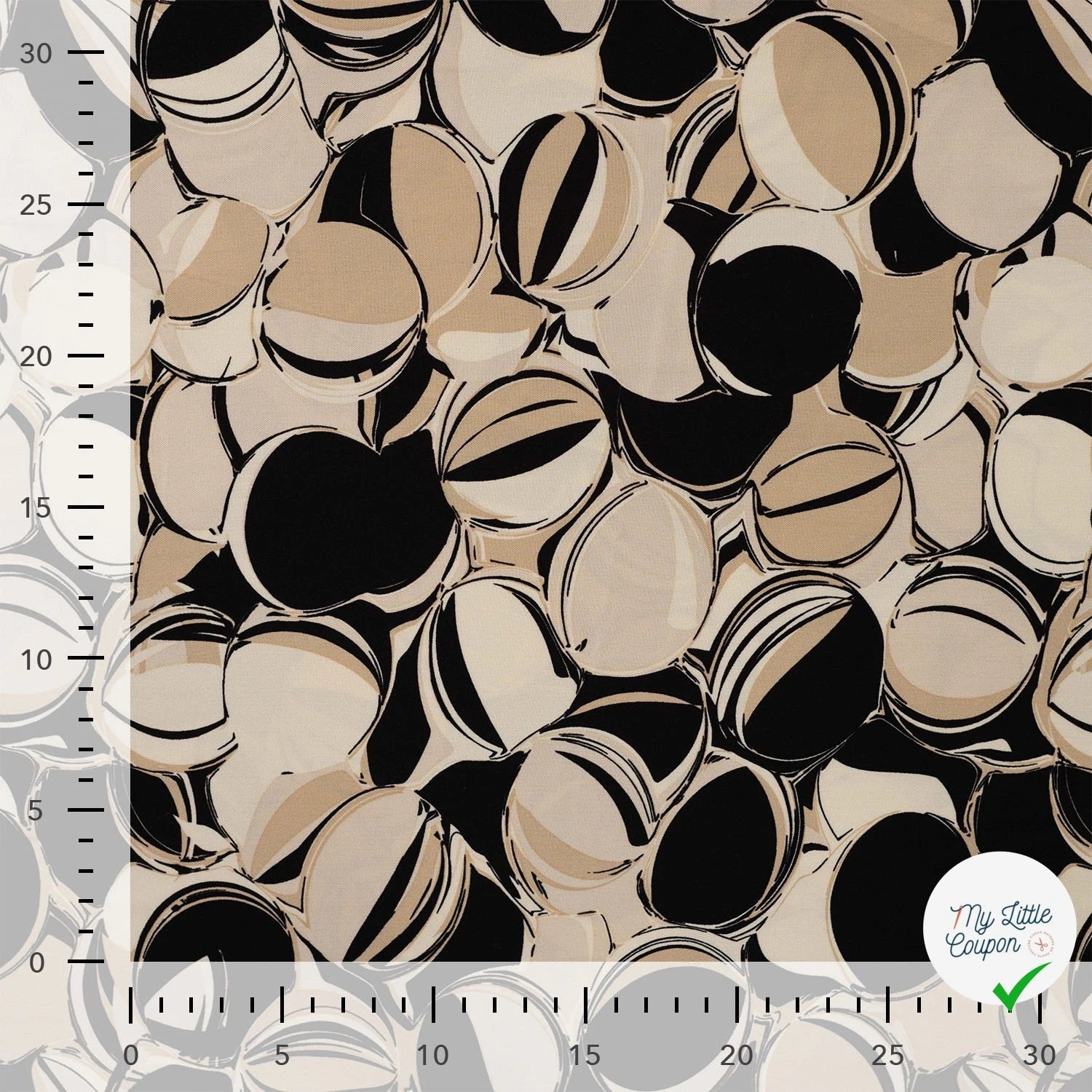 Sergé de viscose EcoVero cercles sable - texture