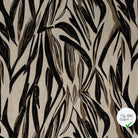 Sergé de viscose EcoVero feuilles pinceau sable - vue à plat