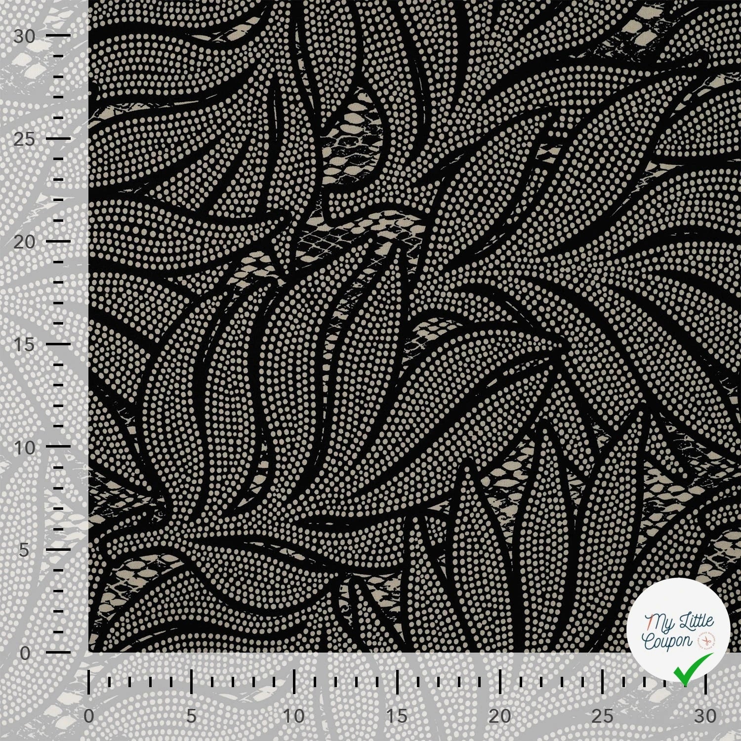 Sergé de viscose EcoVero feuilles serpent sable - texture